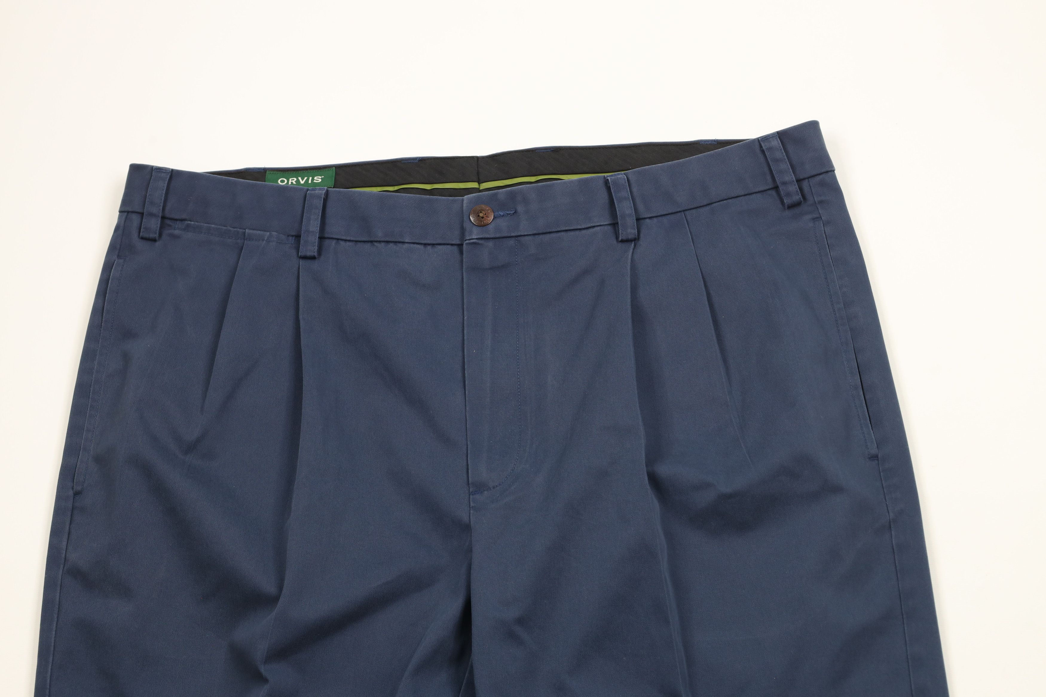 Orvis × Vintage Vintage Orvis Wide Leg Chino Pants Trousers Blue Cotton Size US 40 / EU 56 - 2 Thumbnail