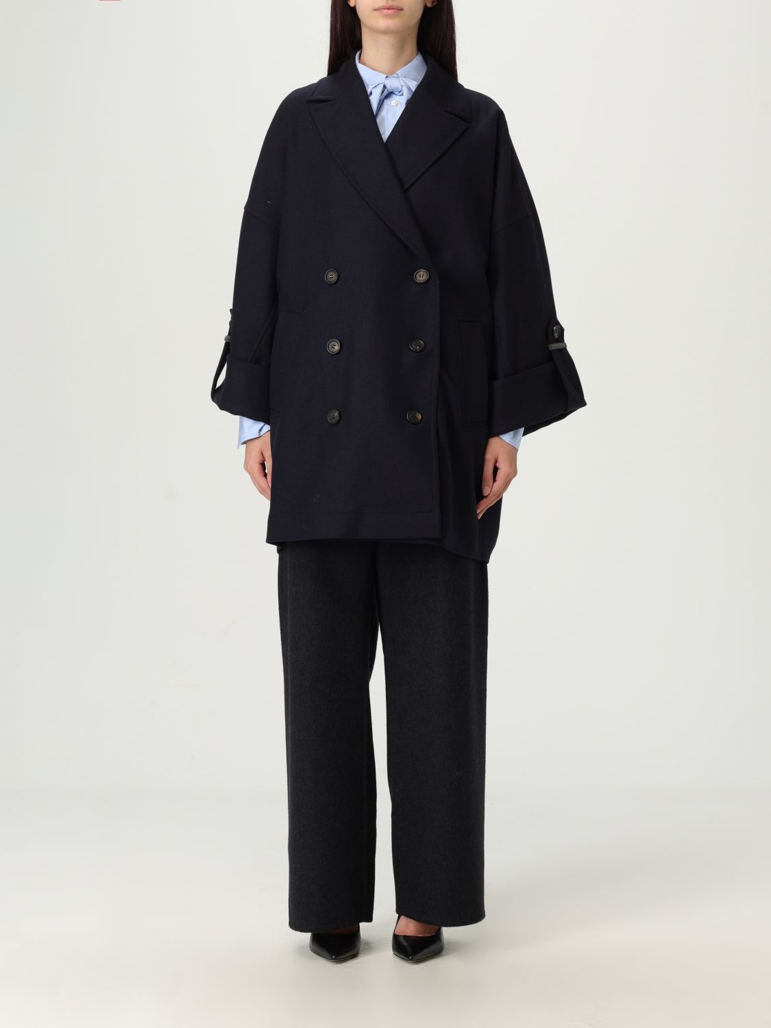 Brunello Cucinelli Brunello Cucinelli Trench Coat Woman Blue Size XS / US 0-2 / IT 36-38 - 1 Thumbnail