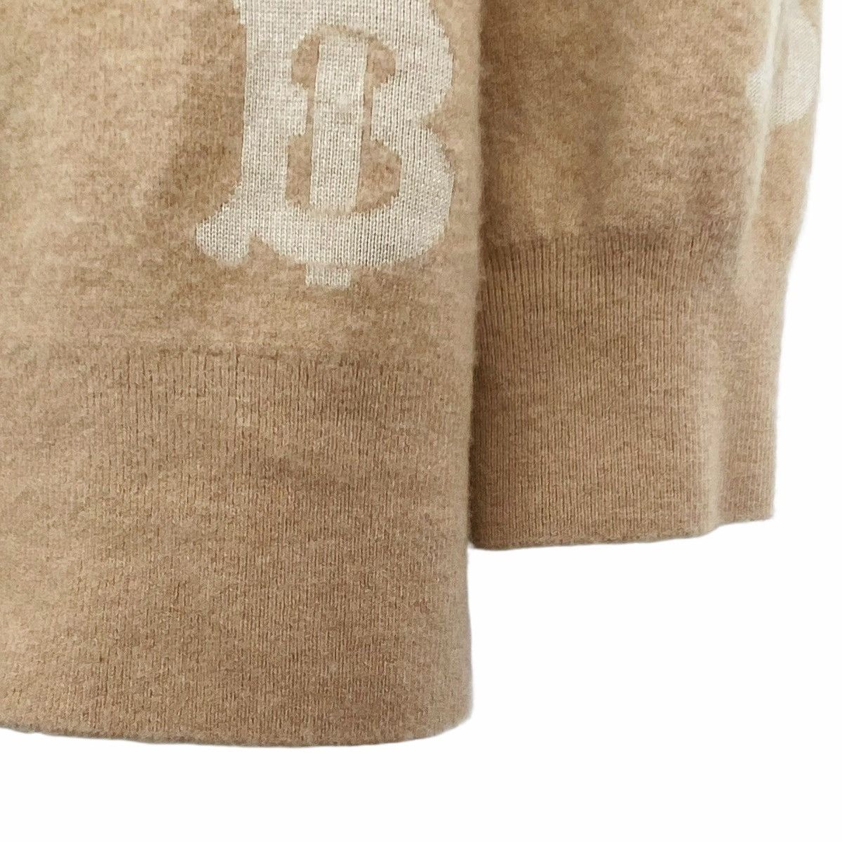 Burberry Burberry Camel TB Monogram Printed V-neck Wool K26WX Size S / US 4 / IT 40 - 4 Thumbnail