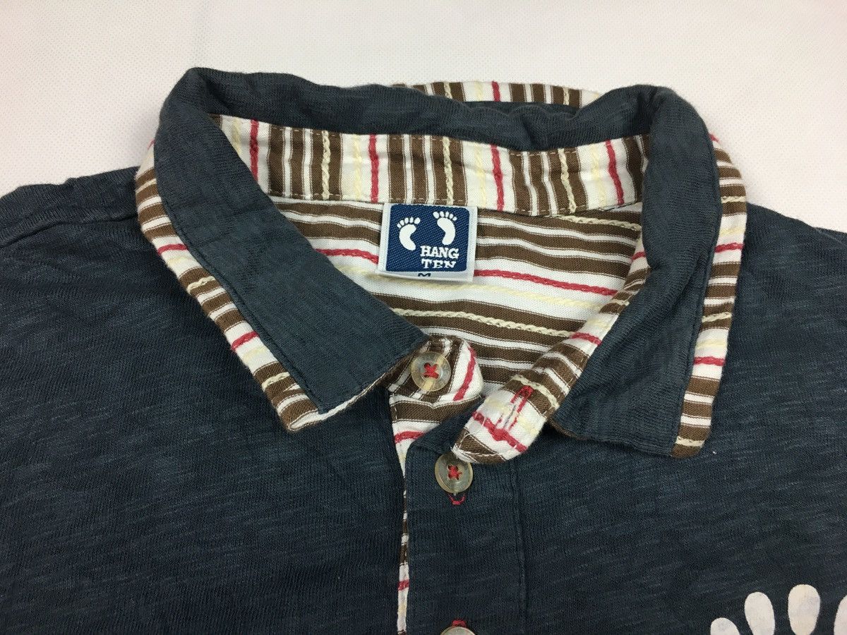 Hang Ten × Vintage Vintage 90s Hang Ten Striped Single Pocket Polo Tee Size US M / EU 48-50 / 2 - 4 Thumbnail