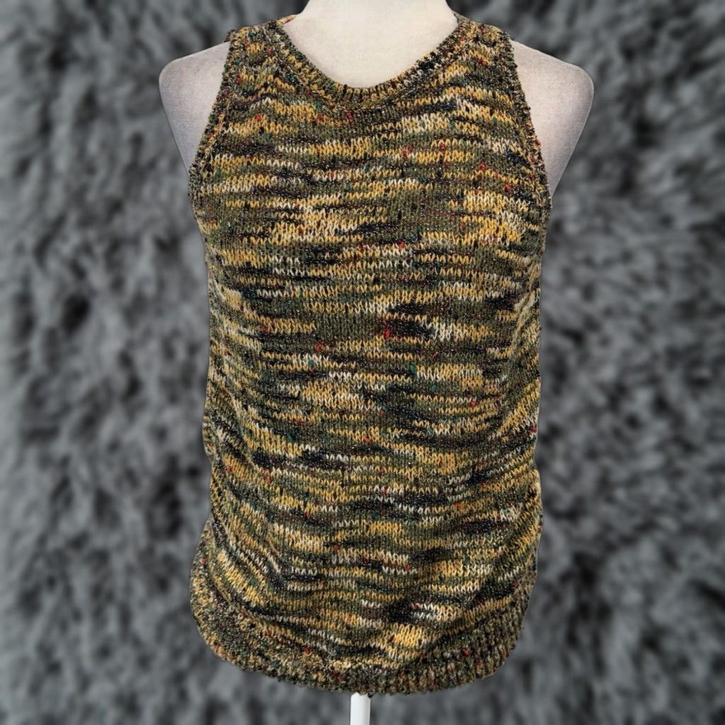 Loft LOFT Womens Medium Marled Knit Sleeveless Sweater Olive Green Yellow Size M / US 6-8 / IT 42-44 - 1 Thumbnail