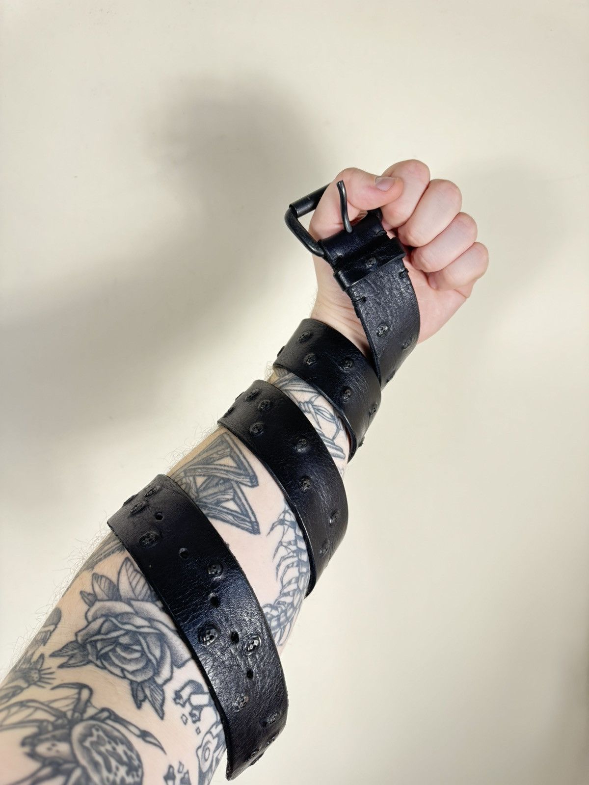 Oakley スカルデザイン ベルト ネイビー Oakley × Vintage RARE Vintage Oakley Leather Skull Belt VTG