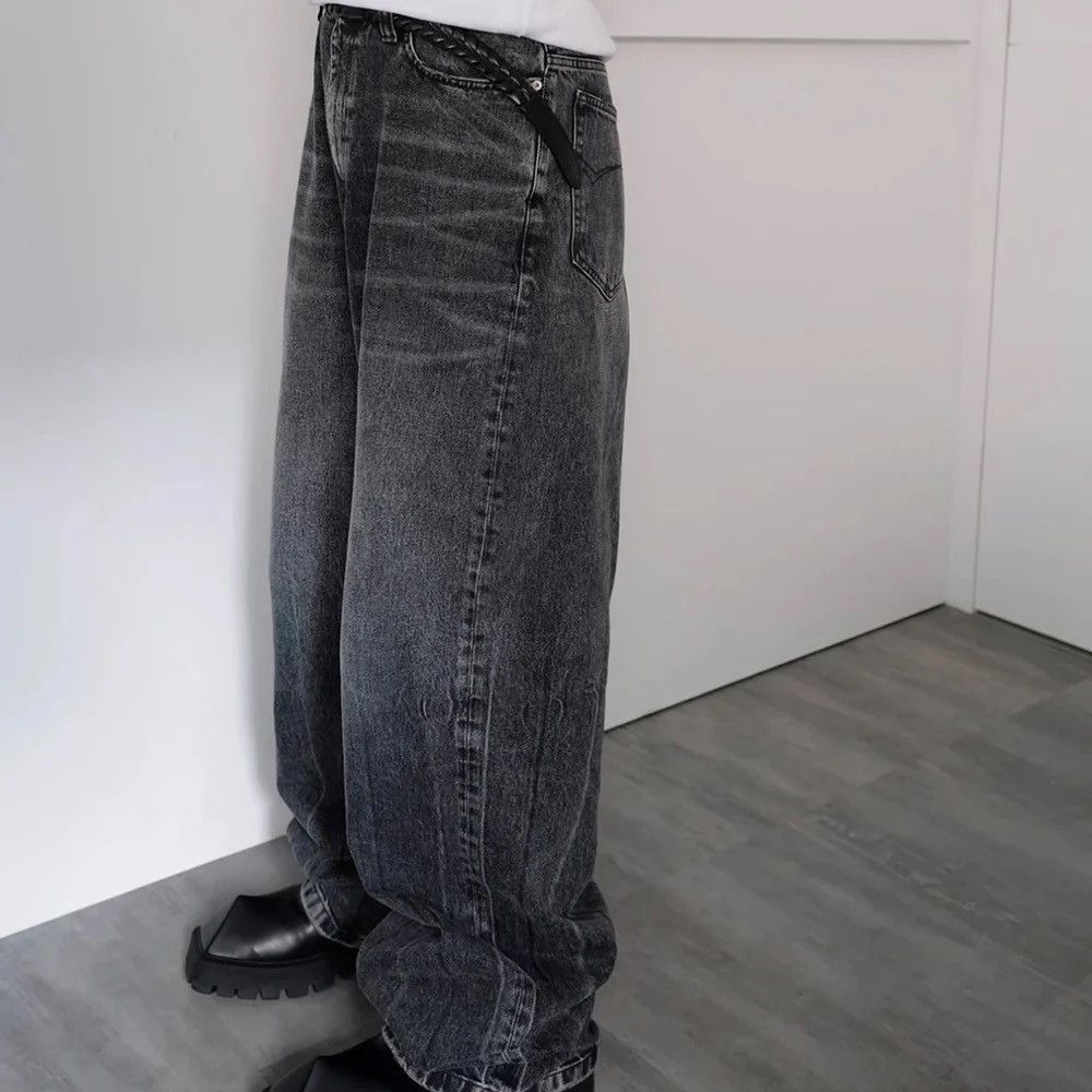 Japanese Brand × Vintage Dark Grey Washed Damage Baggy jeans y2k streetwear Size US 32 / EU 48 - 8 Thumbnail