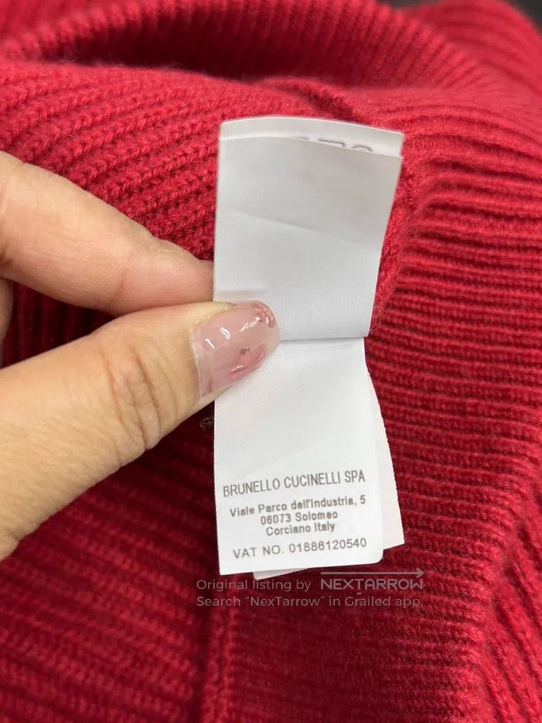Brunello Cucinelli Brunello Cucinelli Red High Neck Cashmere Sweater Long Sle Size S / US 4 / IT 40 - 6 Thumbnail
