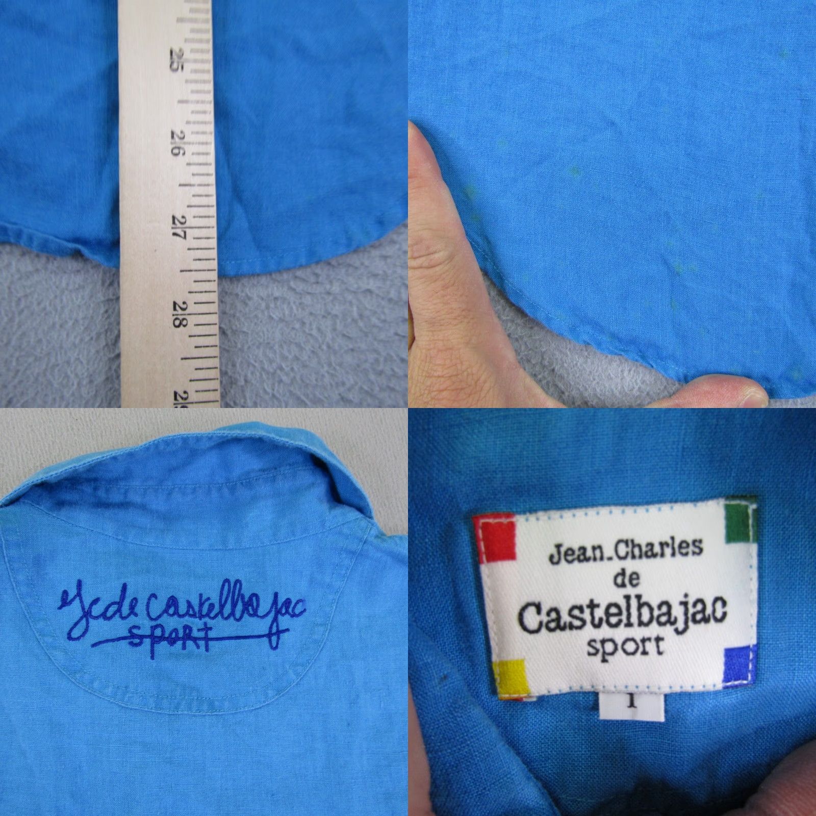 Vintage VINTAGE Castelbajac Sport Shirt Mens Small Blue Linen Taj Mahal Club Shirt Size US S / EU 44-46 / 1 - 8 Thumbnail
