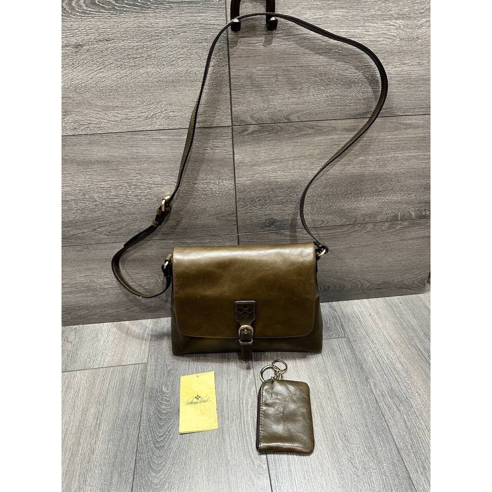 Patricia Nash Patricia Nash Mili Leather Crossbody Pouch Olive bag A660568 Size ONE SIZE - 8 Thumbnail