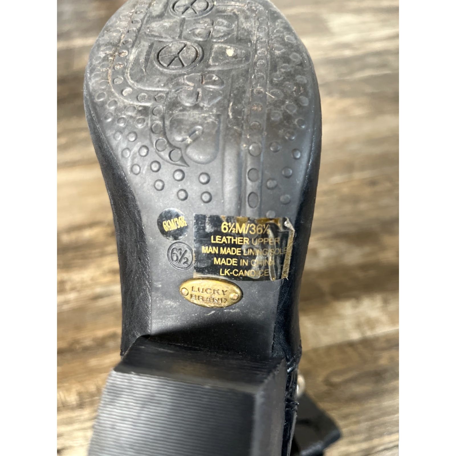 Lucky Brand Lucky Brand Candice Pebbled Leather Boots Women Block Heeled Buckle Buckle 15" Shaft Black Size 6.5M Tall Leather Boots Size US 7 / IT 37 - 7 Thumbnail