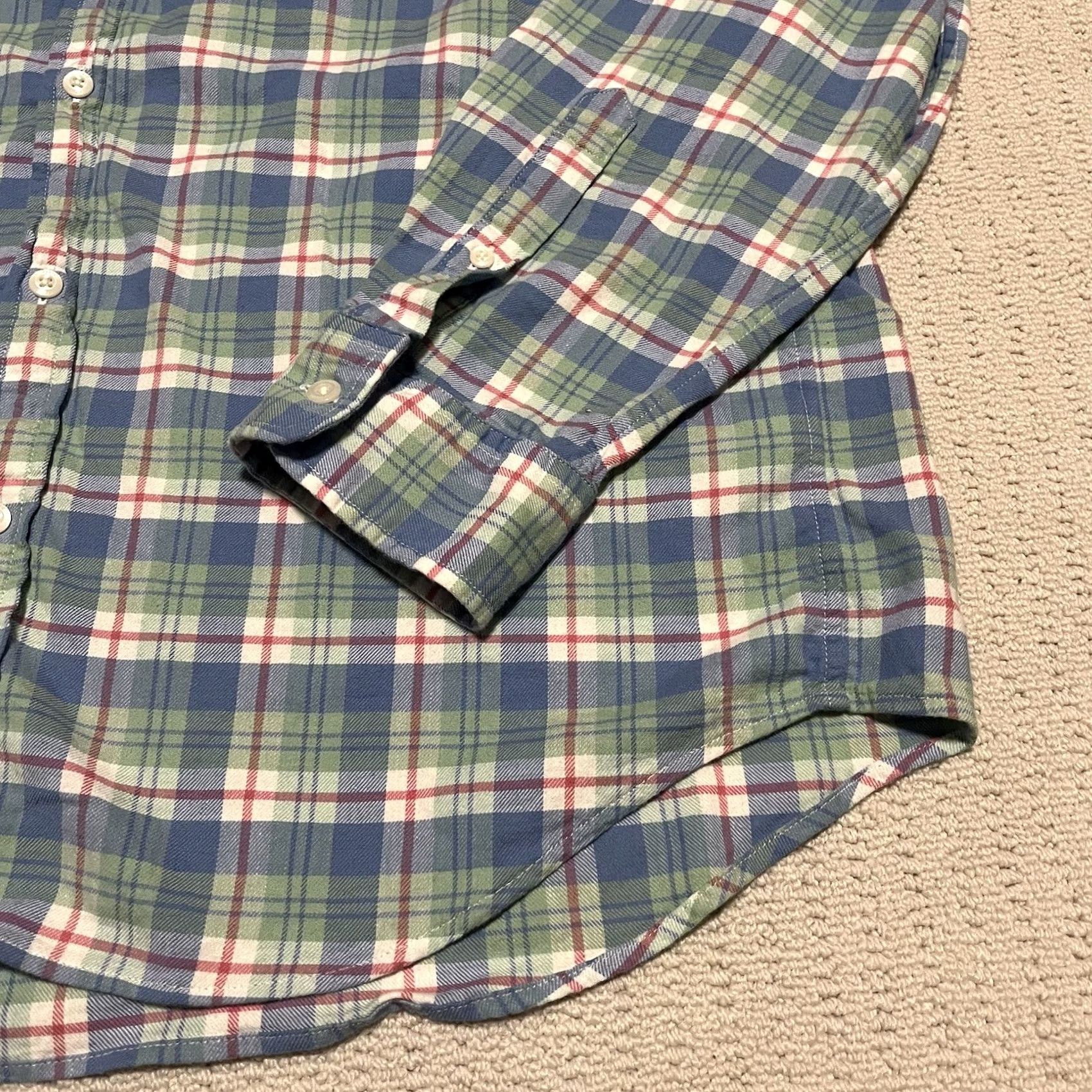 Vineyard Vines VINEYARD VINES Murray Shirt Button-Up Plaid Long Sleeve Blue Green Pink L Mens Regular Lightweight Cotton Knit Size US L / EU 52-54 / 3 - 3 Thumbnail
