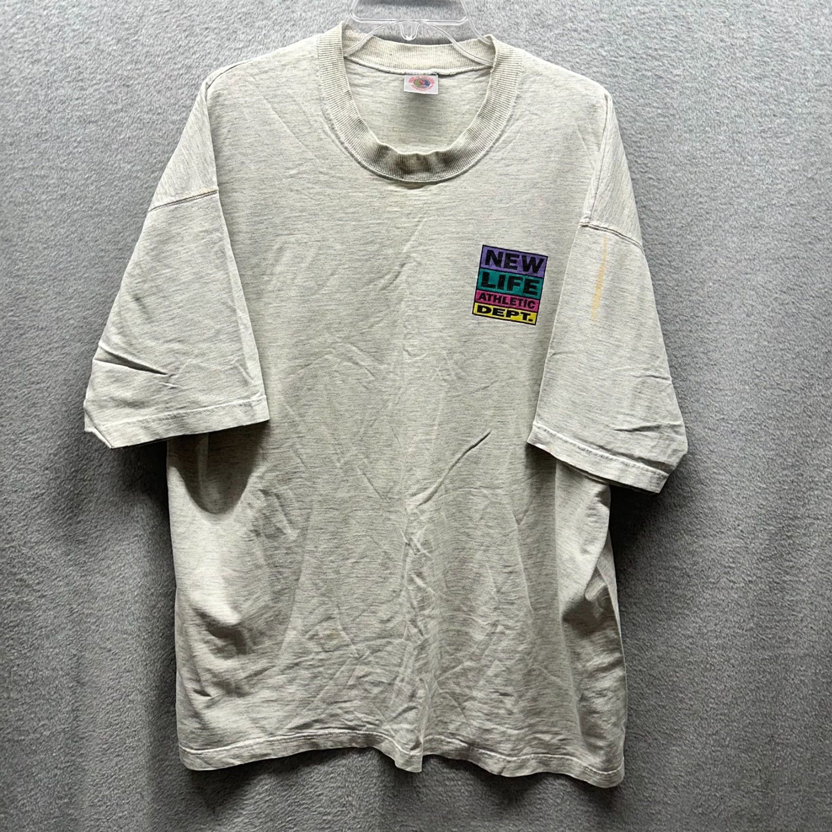 Fruit Of The Loom VINTAGE Fruit of the Loom Shirt Mens XL Gray 80s School Classic T-Shirt Size US XL / EU 56 / 4 - 2 Thumbnail