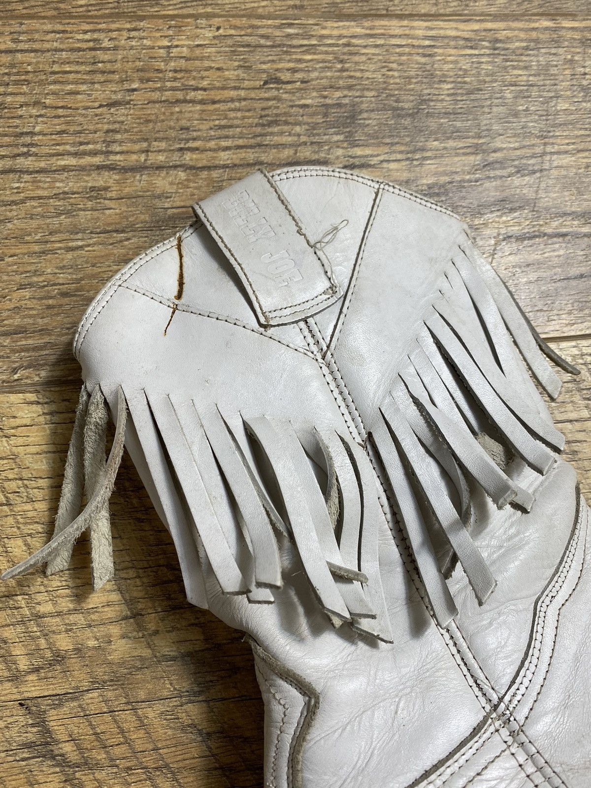 Leather Vintage Billy Joe White Leather Fringe Cowboy Boots Spain Size US 6 / IT 36 - 2 Thumbnail