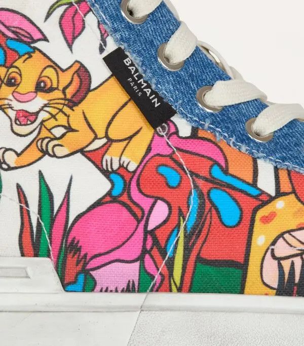 Balmain o1s1wg111225 B-Court High Top Sneakers in Multicolor Size US 8 / EU 41 - 4 Thumbnail