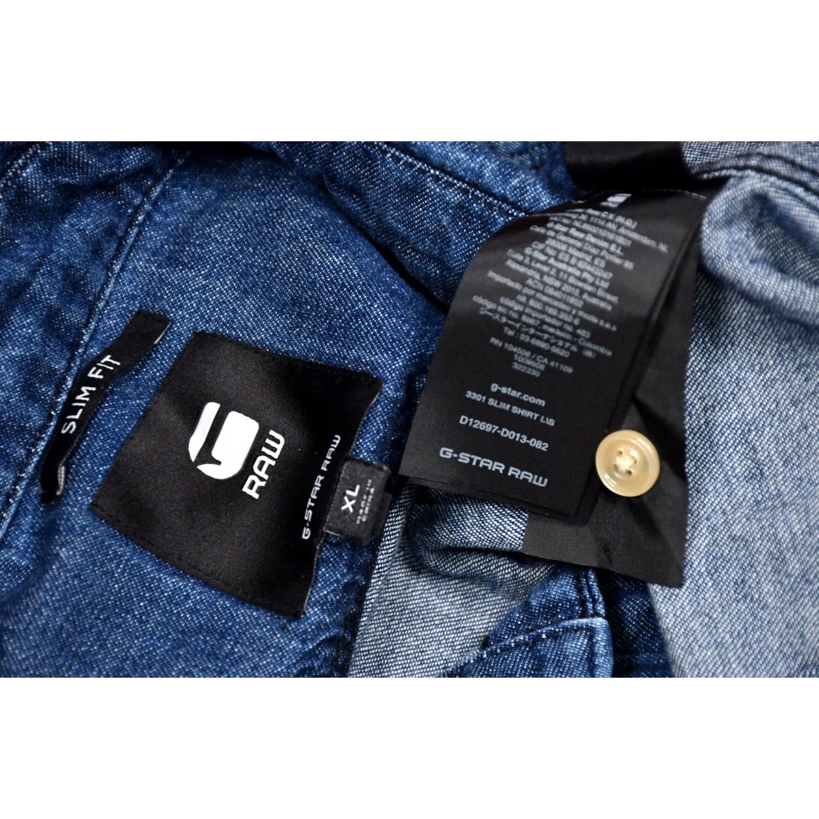 G-Star G-Star 3301 Slim Shirt Denim Button-Up XL Men's Blue Cotton Denim Shirt XL Size US XL / EU 56 / 4 - 8 Thumbnail