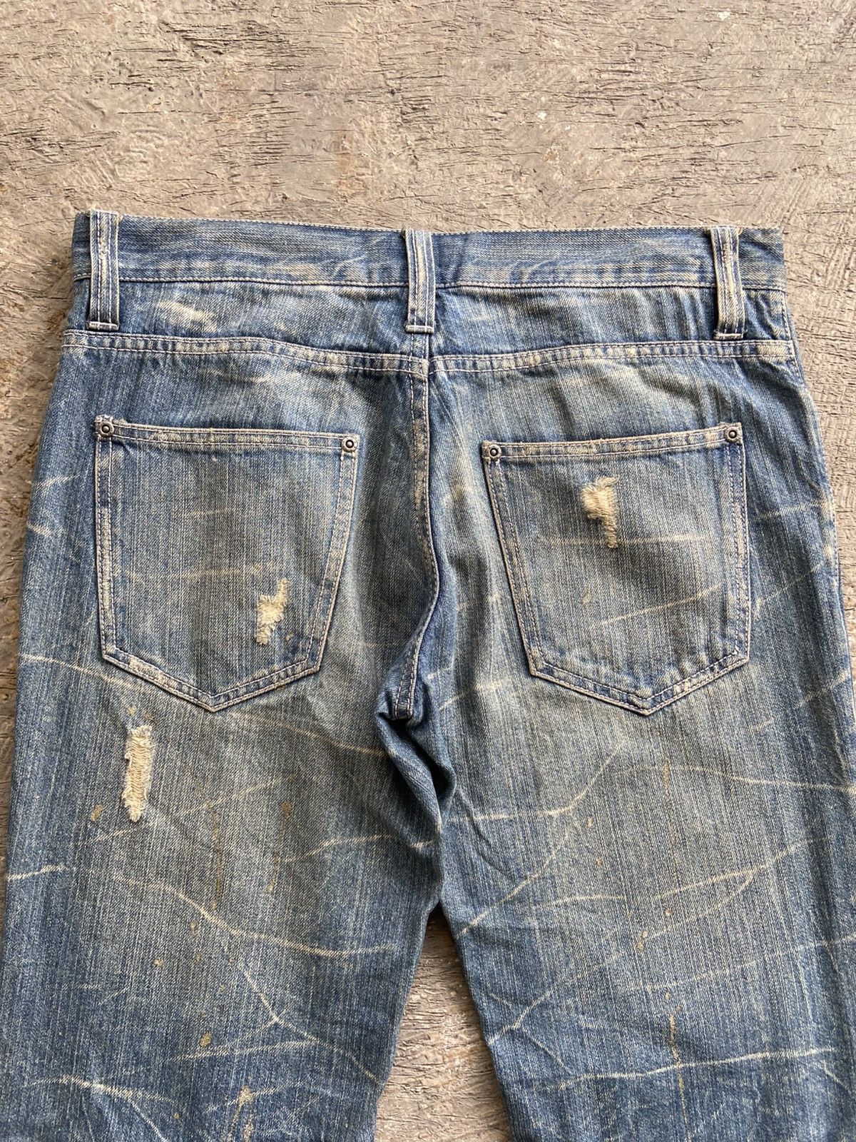 Hysteric Glamour 2000s Nylaus - Destressed Denim Flared Pants Size US 31 - 12 Thumbnail