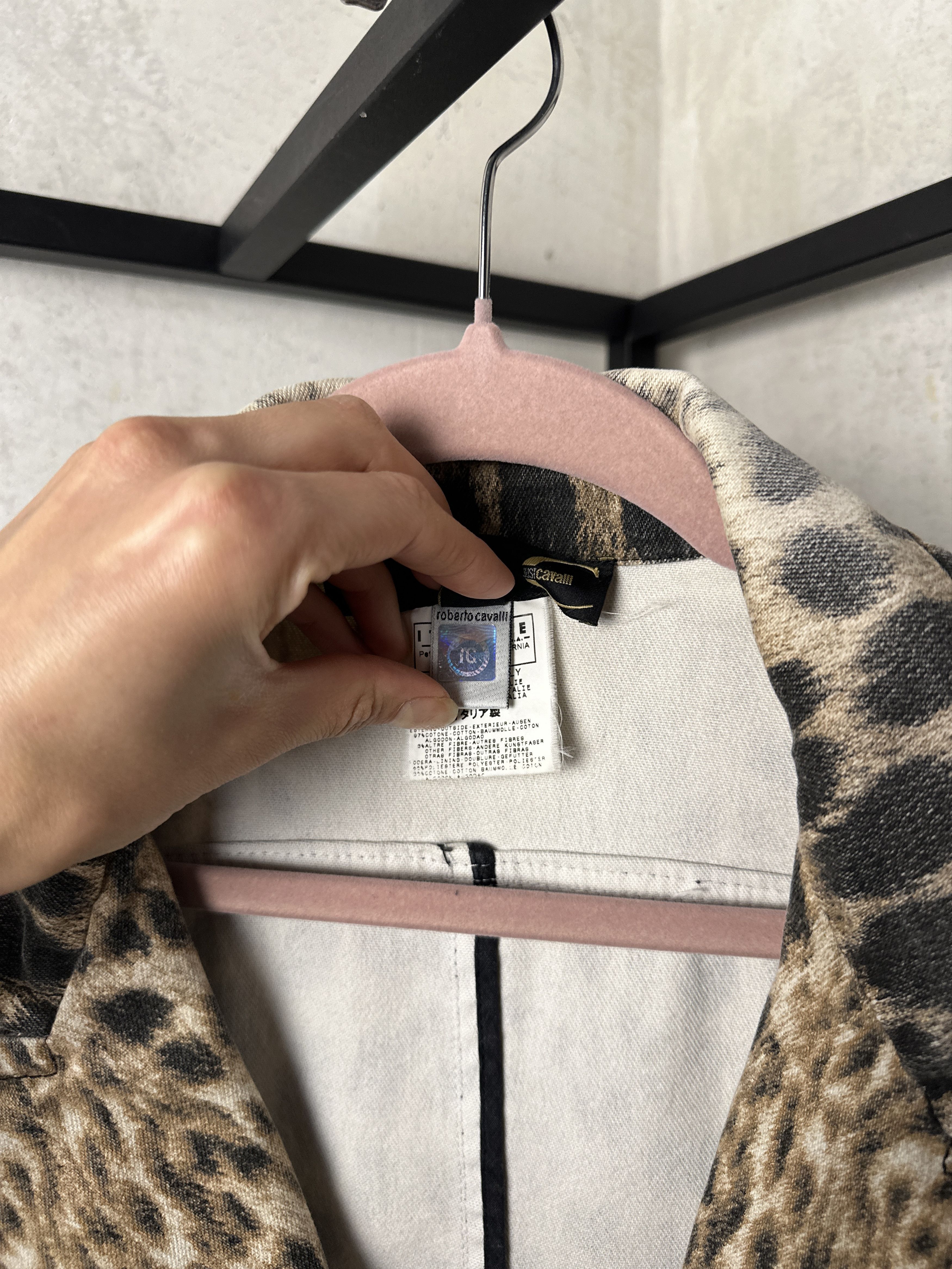 Just Cavalli Just Cavalli Designer Leopard Print Denim Jacket Size M / US 6-8 / IT 42-44 - 6 Thumbnail
