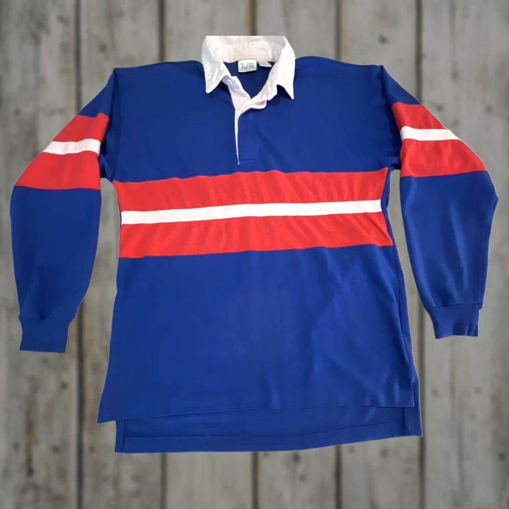 Vintage Vintage TJW Rugby Shirt - Large Collar Stripes Size US L / EU 52-54 / 3 - 1 Thumbnail