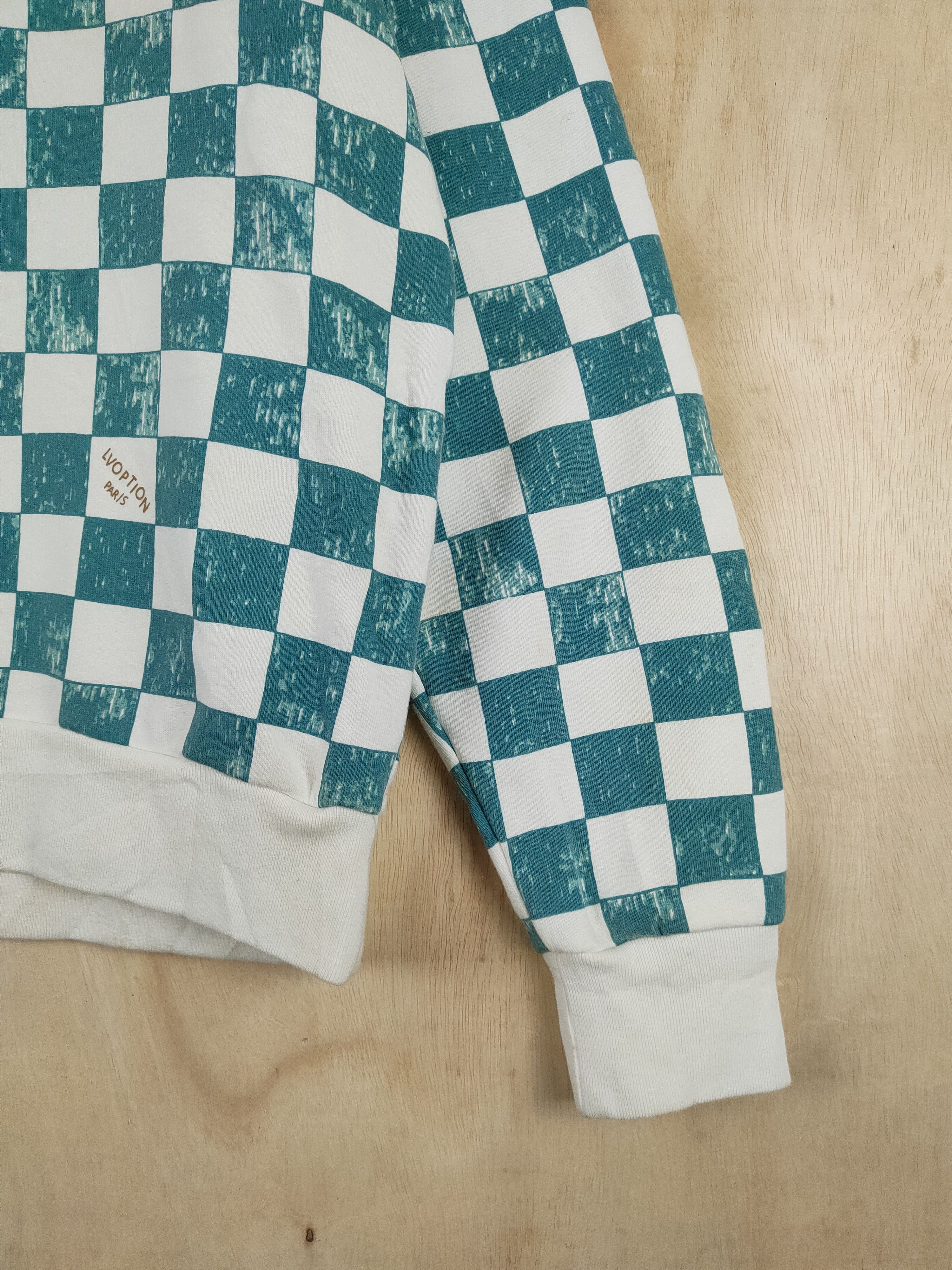 Japanese Brand Lvoption Not Louis Vuitton White Green Sweatshirts #S2624 Size US M / EU 48-50 / 2 - 8 Thumbnail