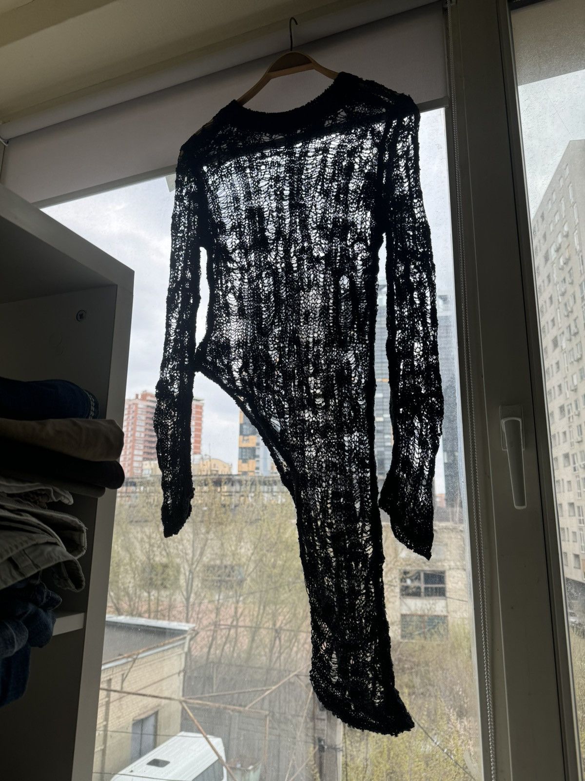 Junya Watanabe Japanese Distressed Mesh Junya Watanabe Style Knit Sweater Size US L / EU 52-54 / 3 - 1 Thumbnail