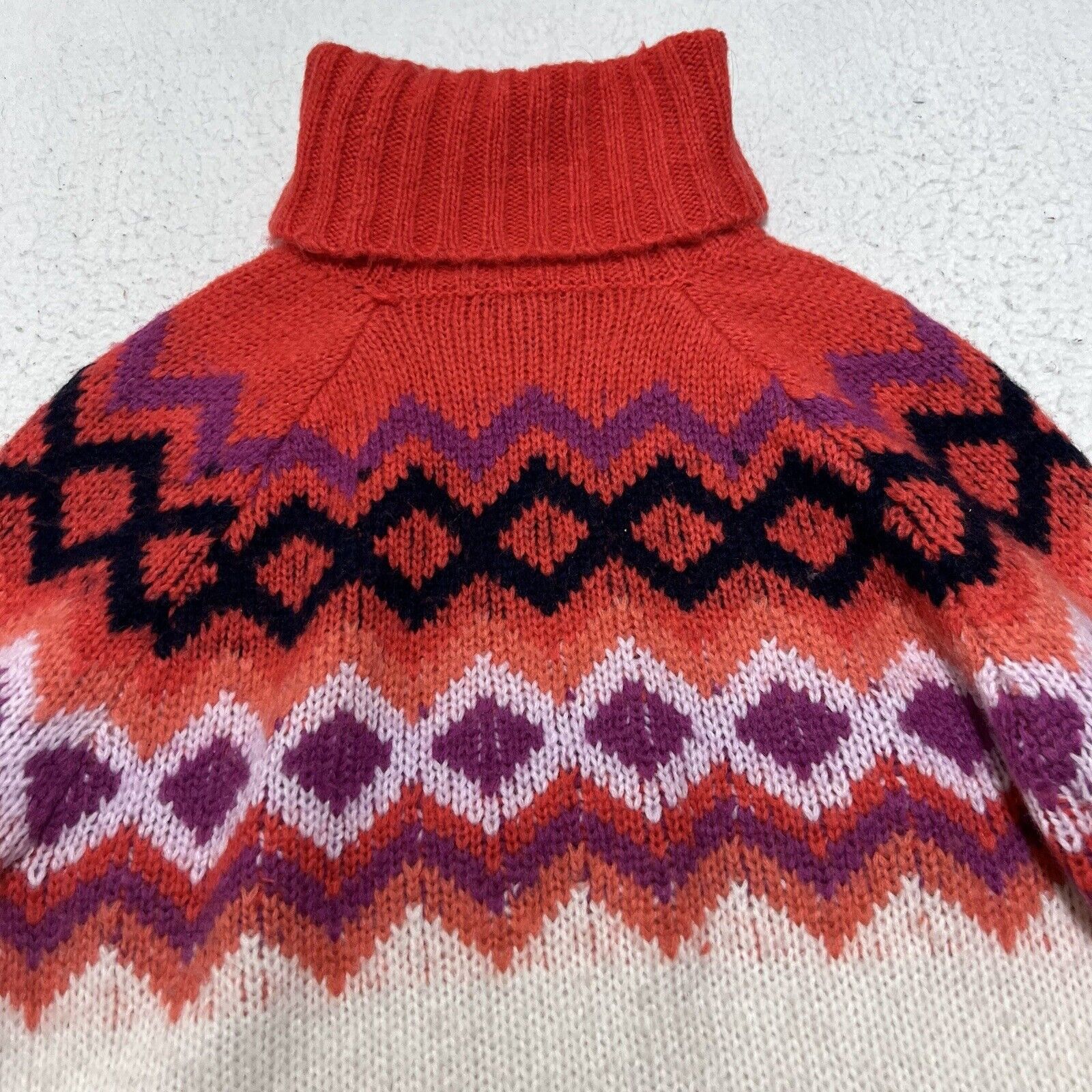 Other Aerie XS Wool Mock Neck Long Sleeve Zig Zag Sweater Size XS / US 0-2 / IT 36-38 - 11 Thumbnail