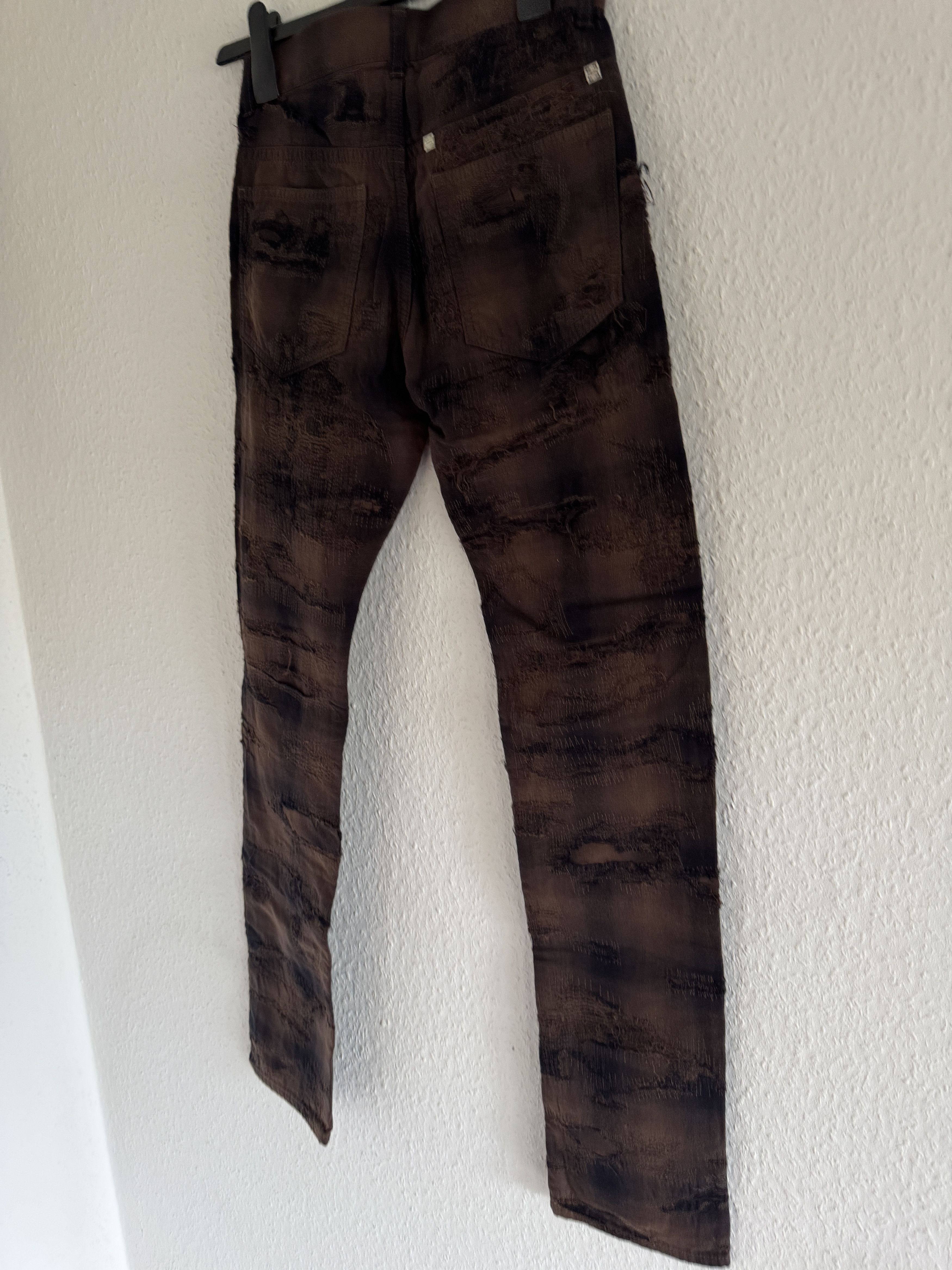 Givenchy SS22 Boro Distress Checker Plaid Straight Leg Pants Size US 26 / EU 42 - 12 Thumbnail