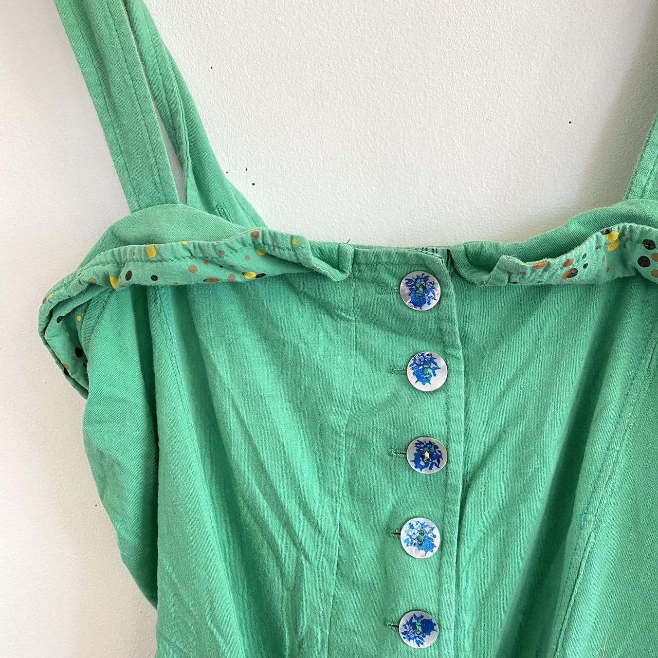 Vintage ALLIHOP GREEN BOHO SUMMER DRESS BUTTON SIZE MEDIUM RETRO Size M / US 6-8 / IT 42-44 - 5 Thumbnail