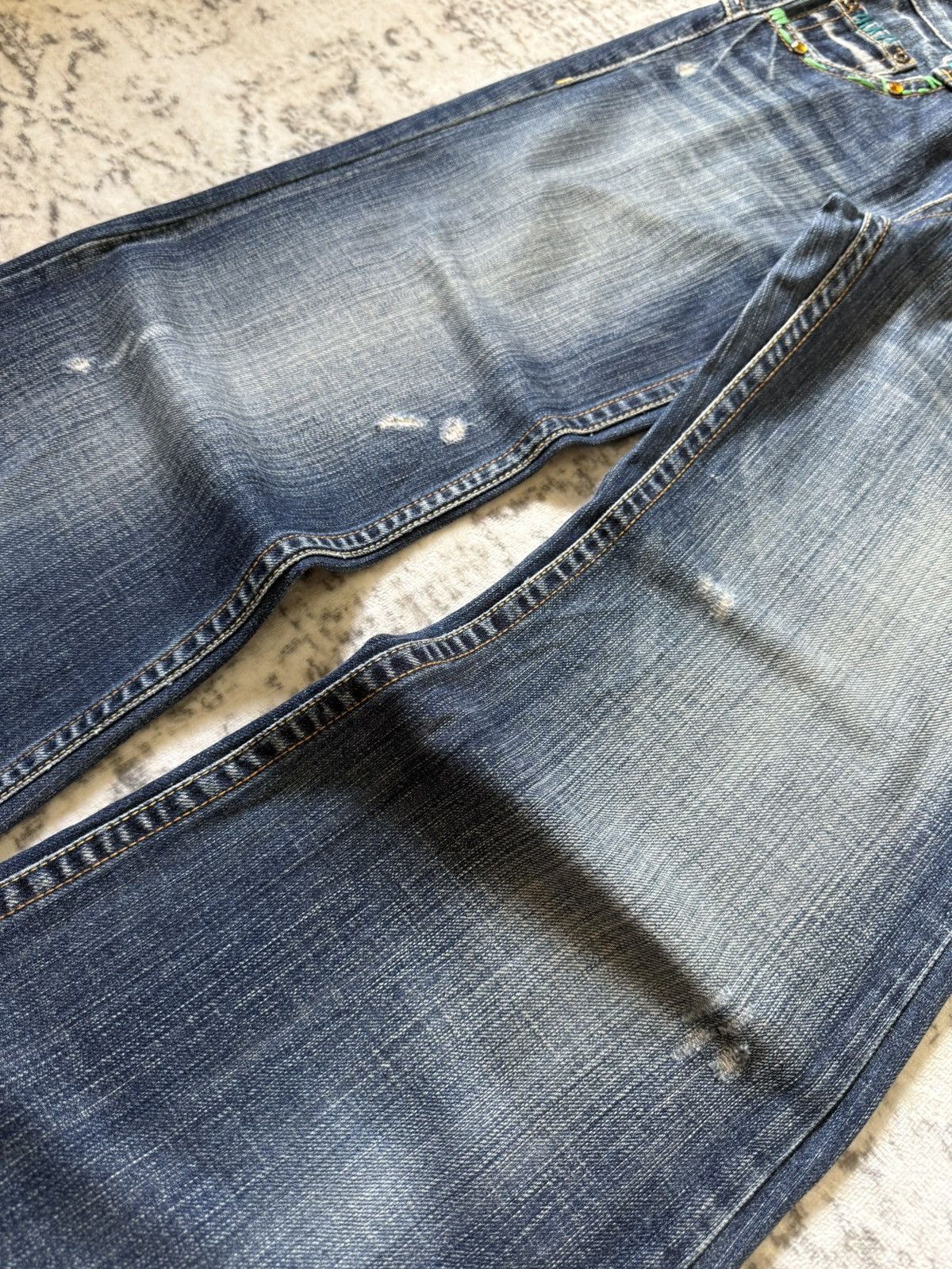 Japanese Brand Drive Jeans Japan Studded Embellishe Wide Leg Flared Jeans Size US 29 - 12 Thumbnail