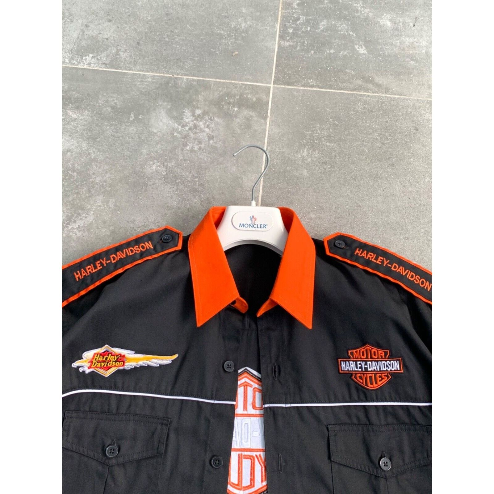 Harley Davidson Men's HARLEY DAVIDSON Biker Moto Embroidered Logo Shirt XL Size US XL / EU 56 / 4 - 8 Thumbnail