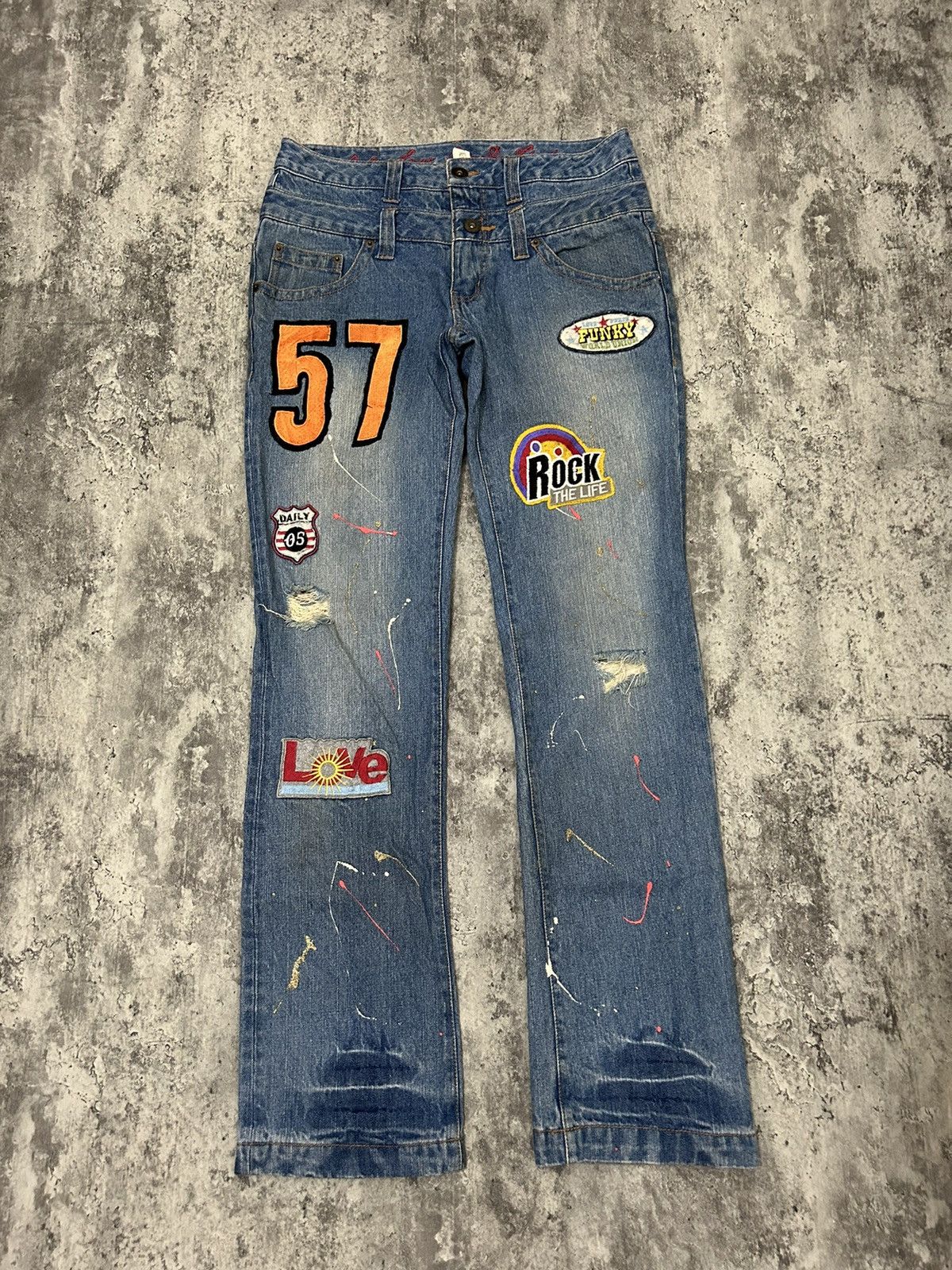 Hysteric Glamour Daily News Double Waist Paint Free Scope Distressed Jeans Size US 32 / EU 48 - 1 Thumbnail