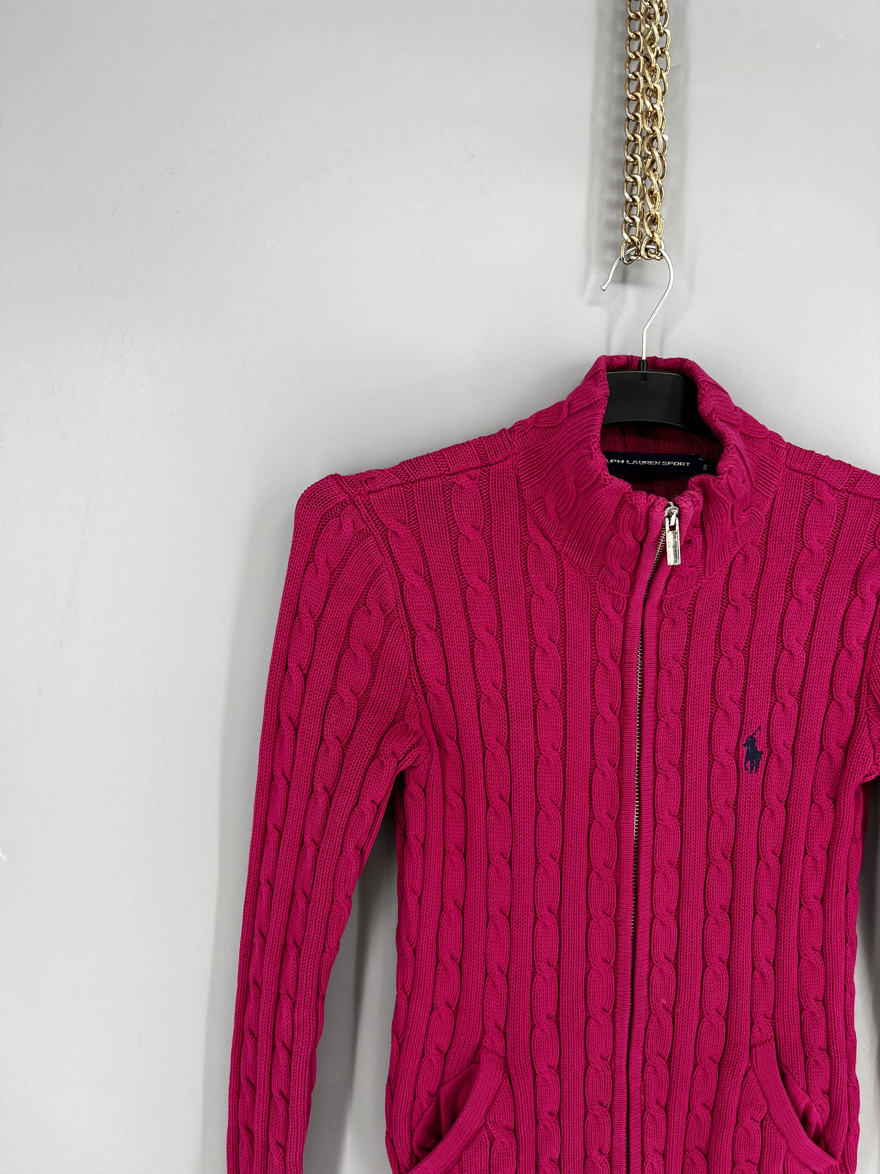 Polo Ralph Lauren Vintage Polo By Ralph Lauren Cable Knit Zip Sweater Size S / US 4 / IT 40 - 4 Thumbnail