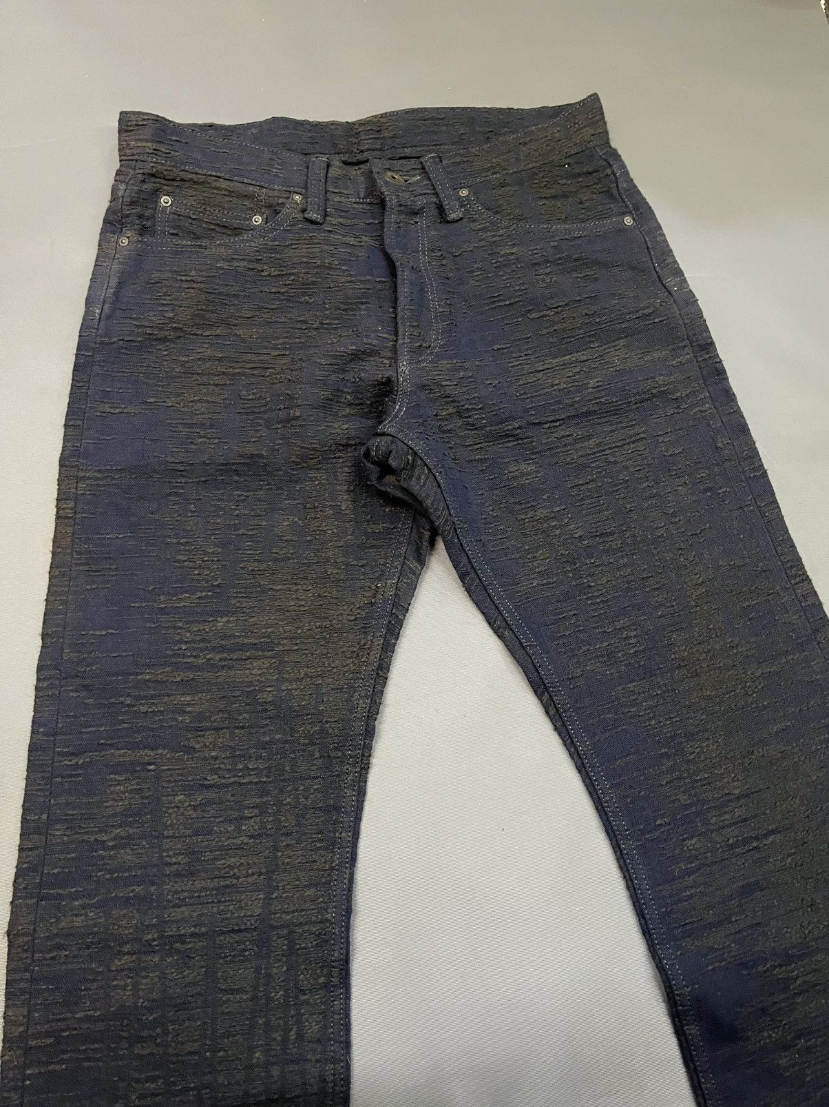 Issey Miyake × Le Grande Bleu (L.G.B.) ISSEY MIYAKE DENIM SASHIKO MIYAKE STUDIO DESIGNER JEANS Size US 33 - 4 Thumbnail