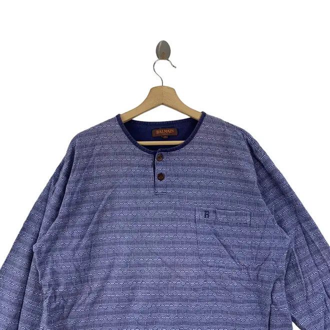 Pierre Balmain Vintage 90’ PIERRE BALMAIN PARIS Monogram Henley Size US L / EU 52-54 / 3 - 3 Thumbnail