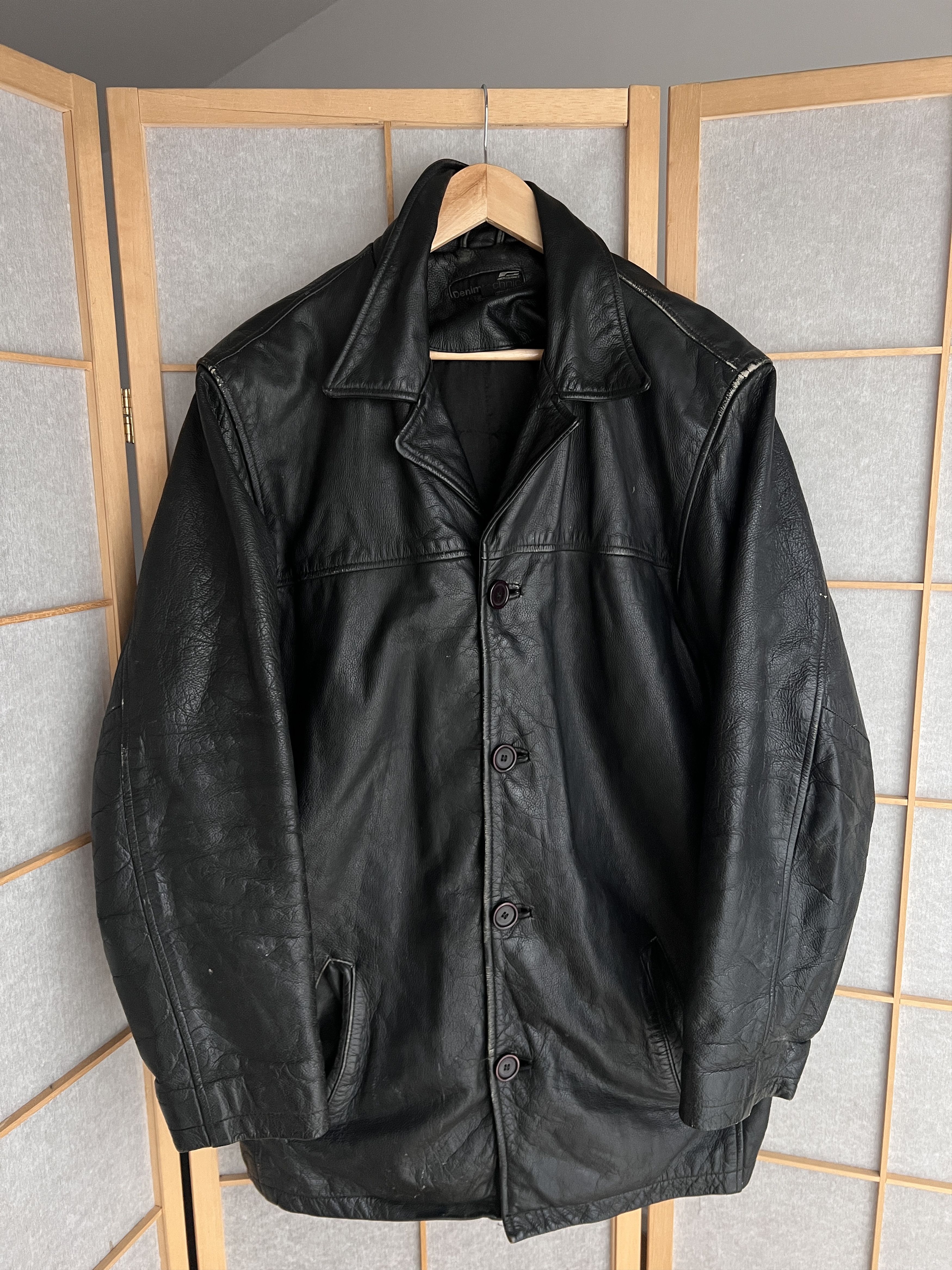 If Six Was Nine The Sopranos vibe! VTG 2000s leather coat jacket baggy boxy Size US L / EU 52-54 / 3 - 1 Thumbnail