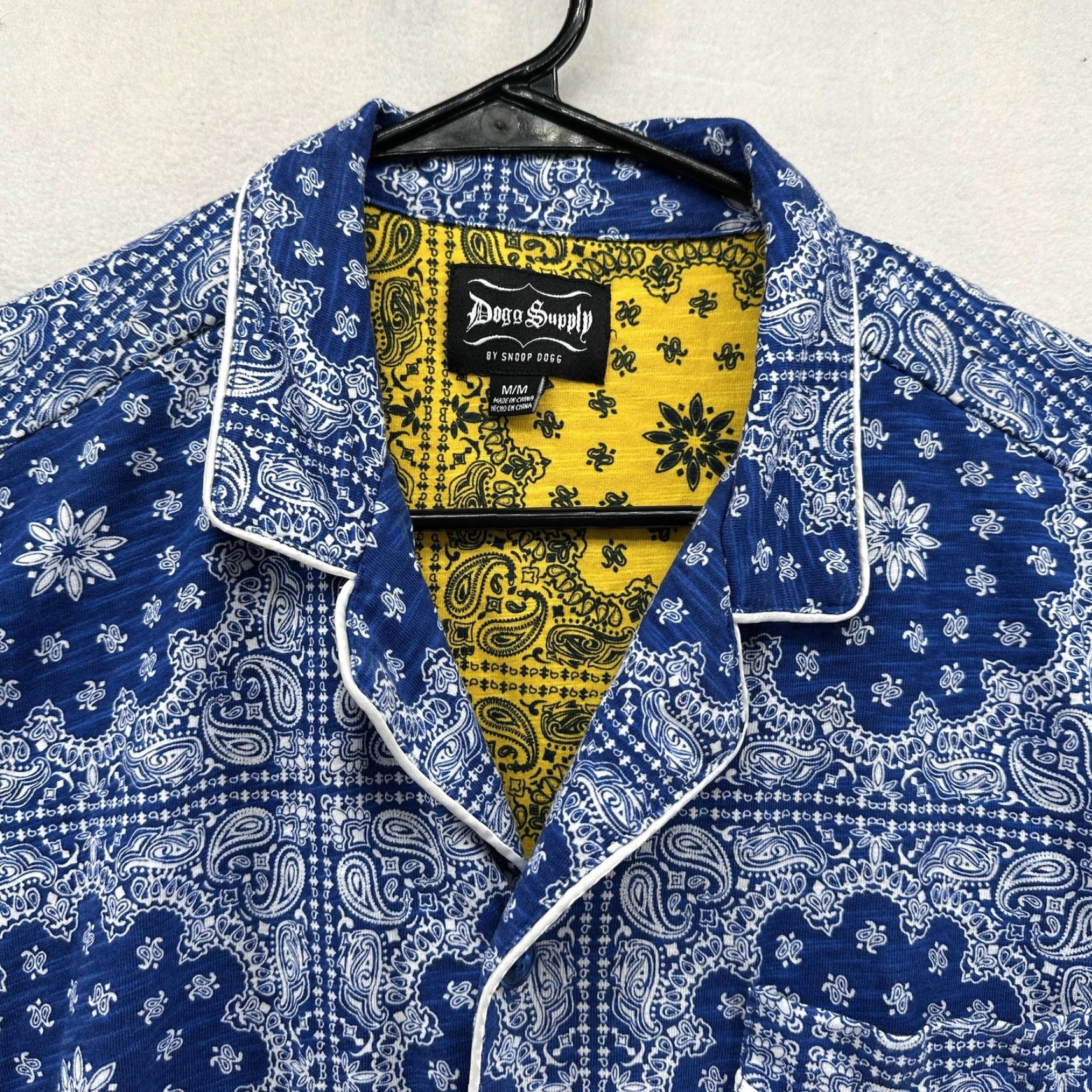 Vintage Dogg Supply Shirt Mens M Blue Paisley Bandana Button Up Snoop Dogg Hip Hop Embroidered Pocket Size US M / EU 48-50 / 2 - 2 Thumbnail