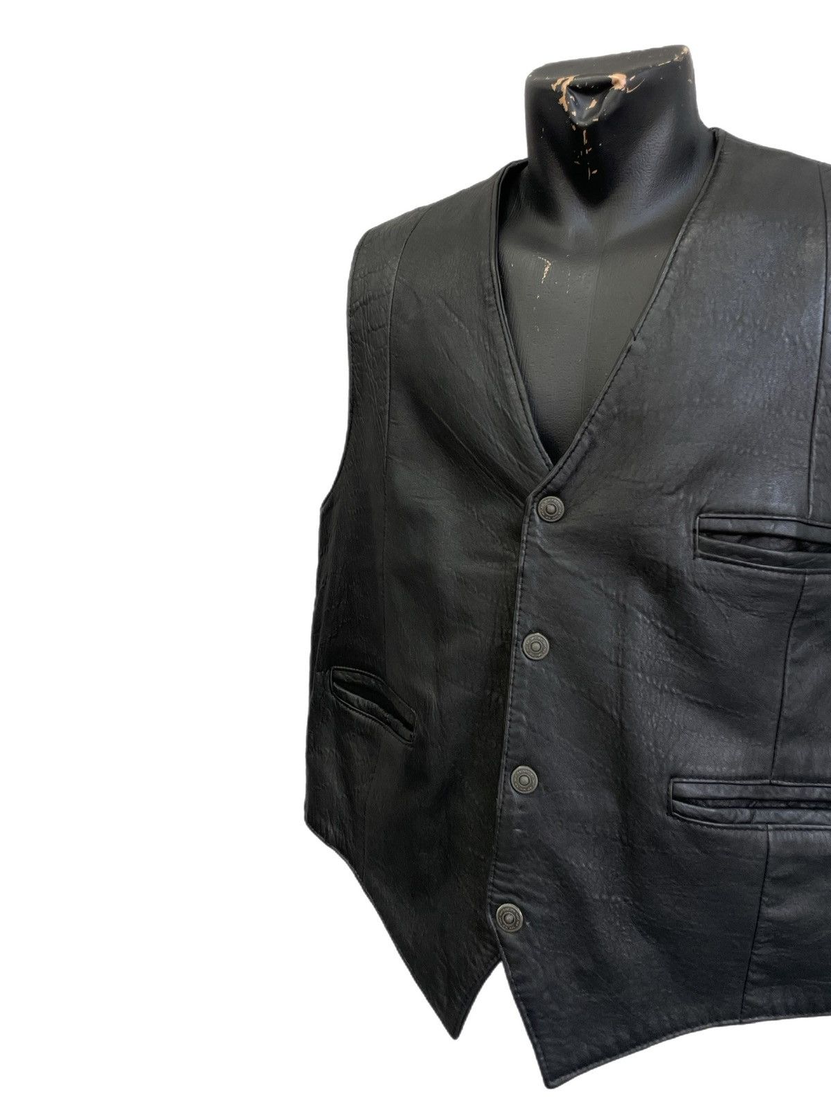 Harley Davidson Vintage leather vest biker gothic y2k style harley davidson Size US L / EU 52-54 / 3 - 3 Thumbnail