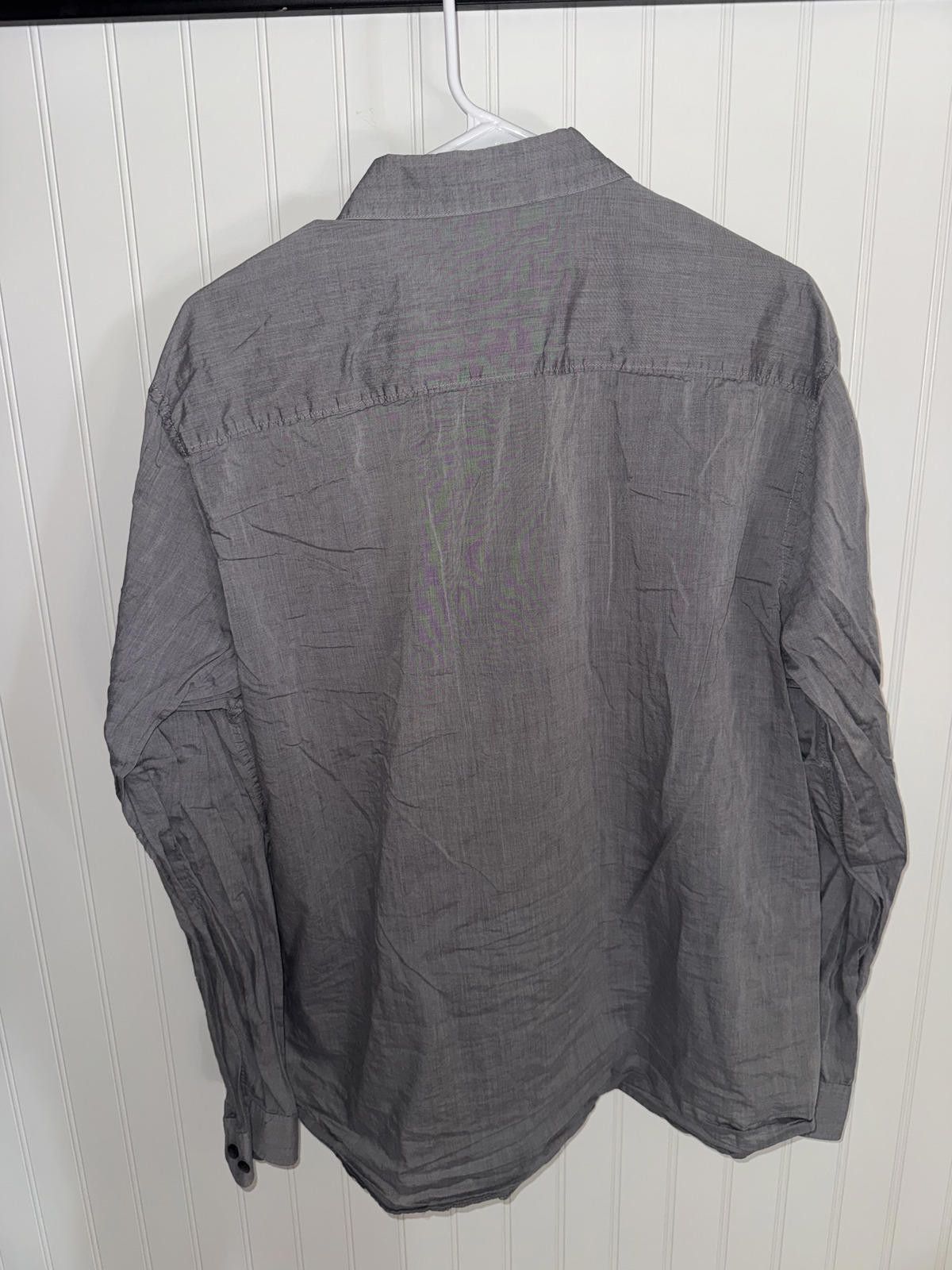 Calvin Klein Calvin Klein Men's Gray Button-Up Shirt XL 100% Cotton Size US XL / EU 56 / 4 - 2 Thumbnail
