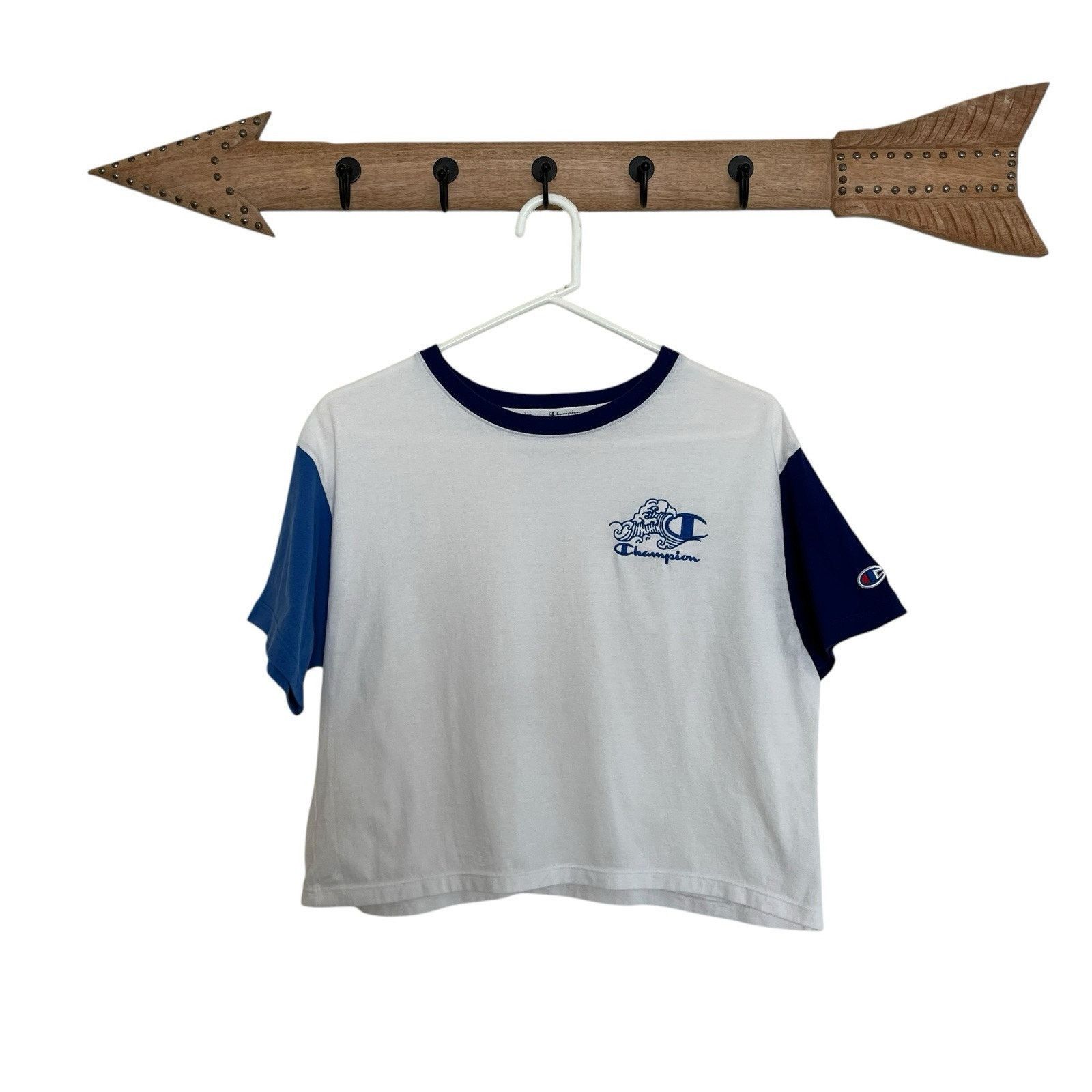 Champion Champion | Colorblock Boxy Cropped Tee Top Woman's Medium Size M / US 6-8 / IT 42-44 - 4 Thumbnail