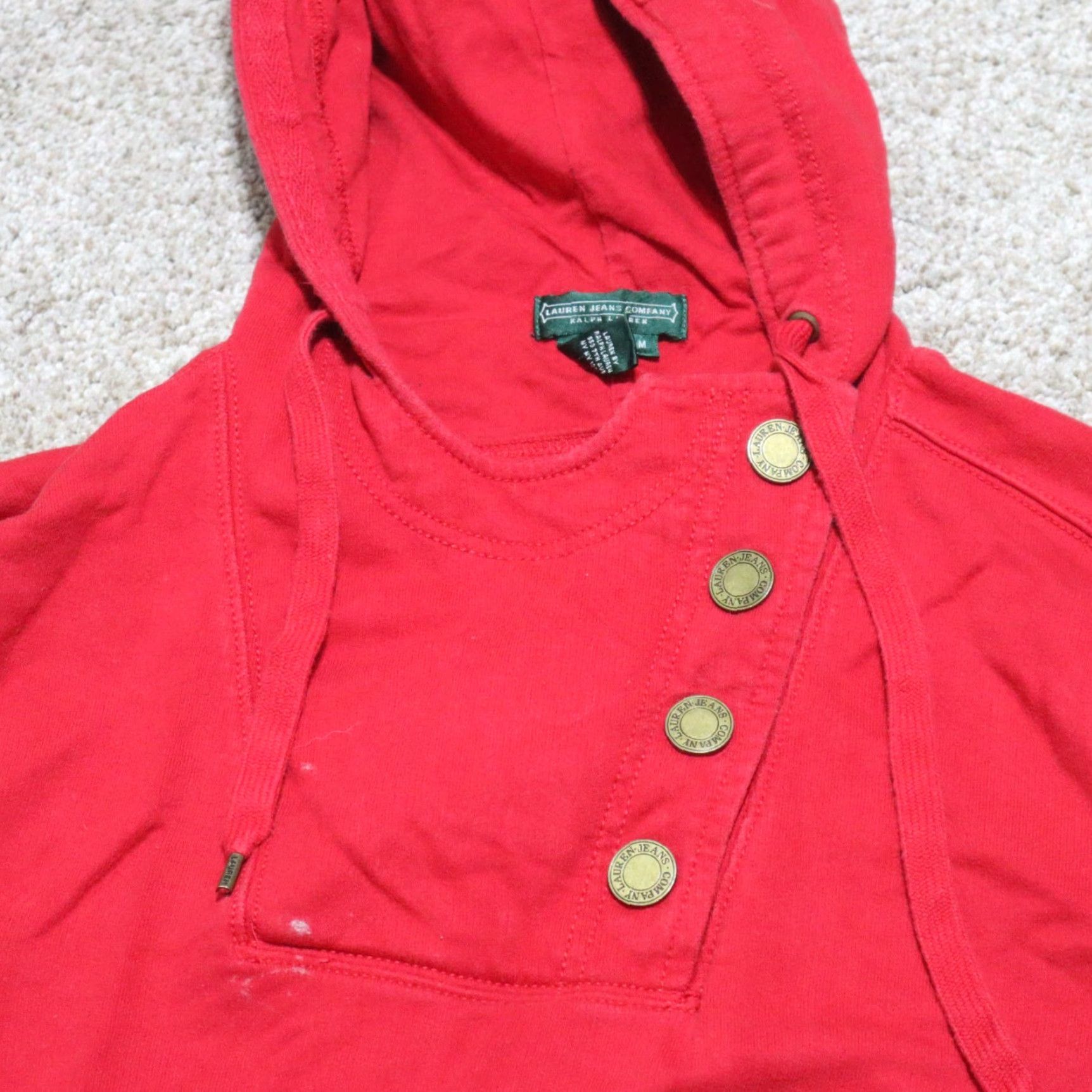 CO VINTAGELAUREN JEANS CO REGAL STYLE HOODIE SWEATER JACKET GOLD BUTTONS SIZE M MEDIUM Size M / US 6-8 / IT 42-44 - 2 Thumbnail
