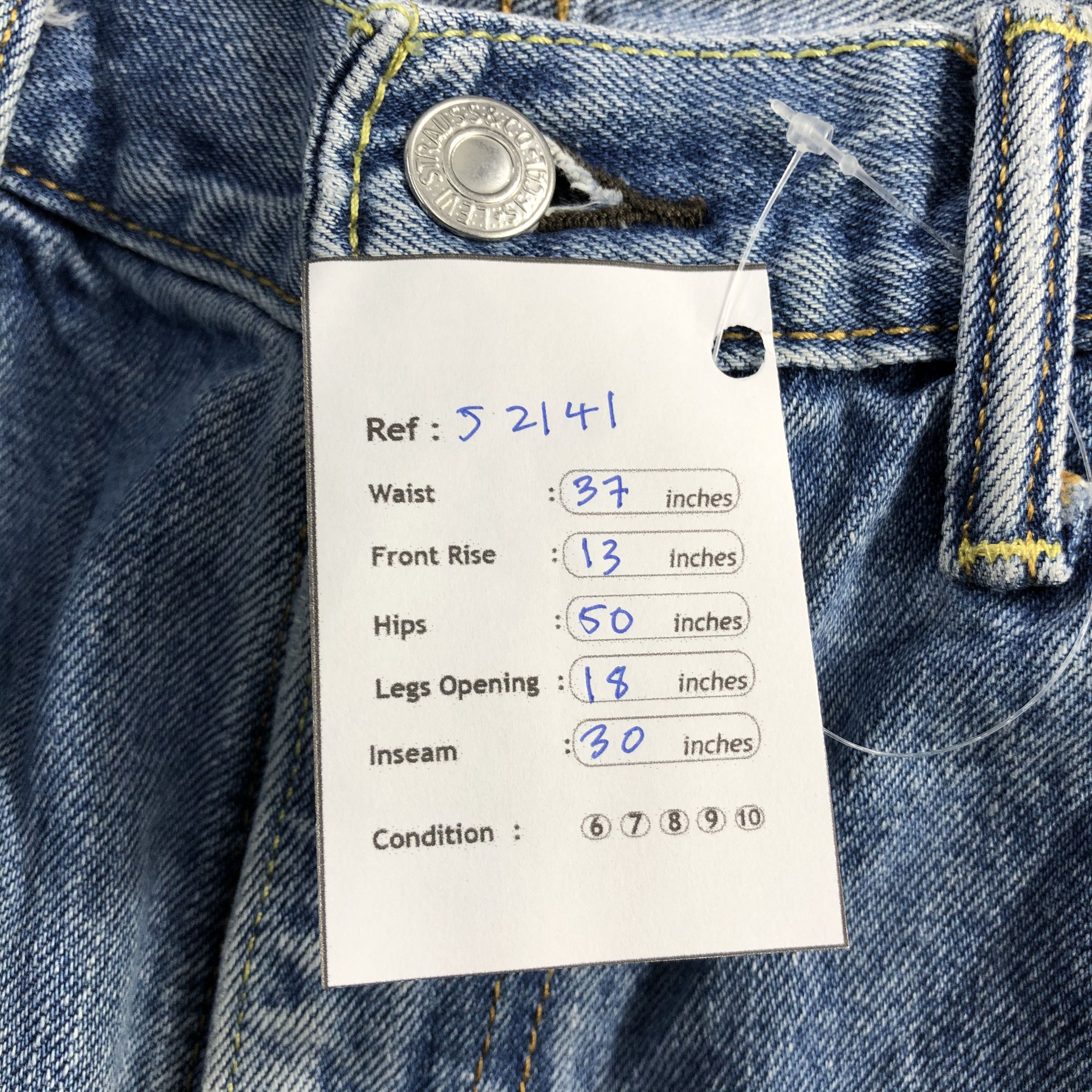 Levi's Vintage Blue Wash Levis 505 Jeans-J2141 Size US 37 - 13 Thumbnail