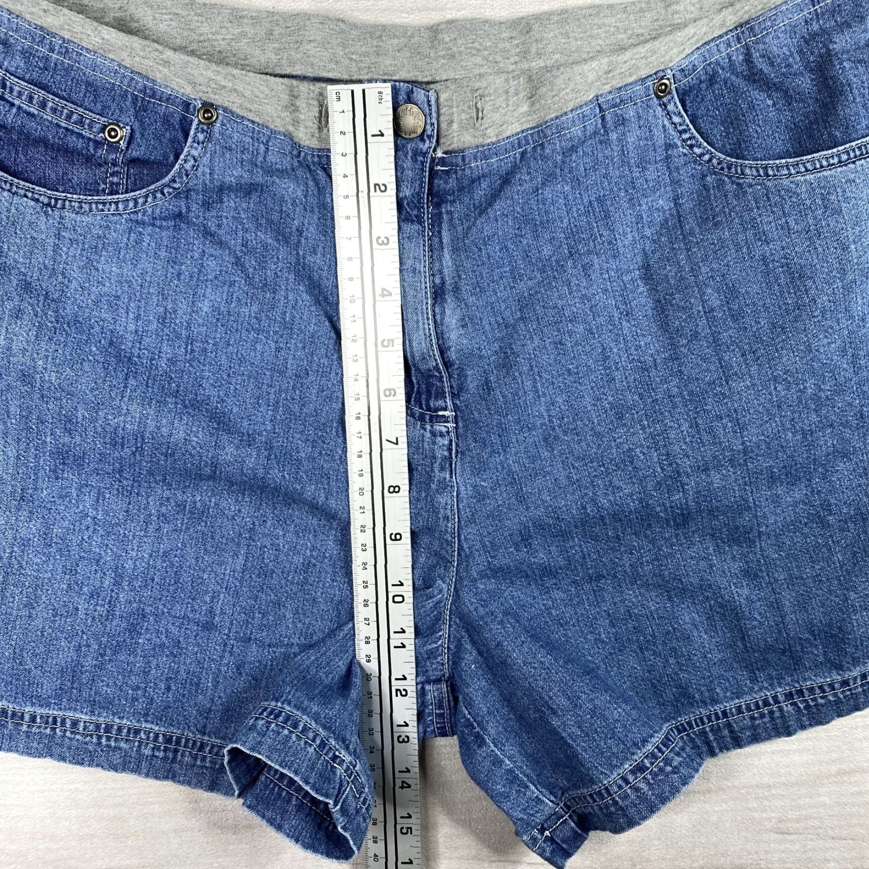 J. Jill J. Jill Shorts Womens 18 Petite Blue Denim Elastic Waist High Rise Cotton Size 40" / US 18 - 5 Thumbnail