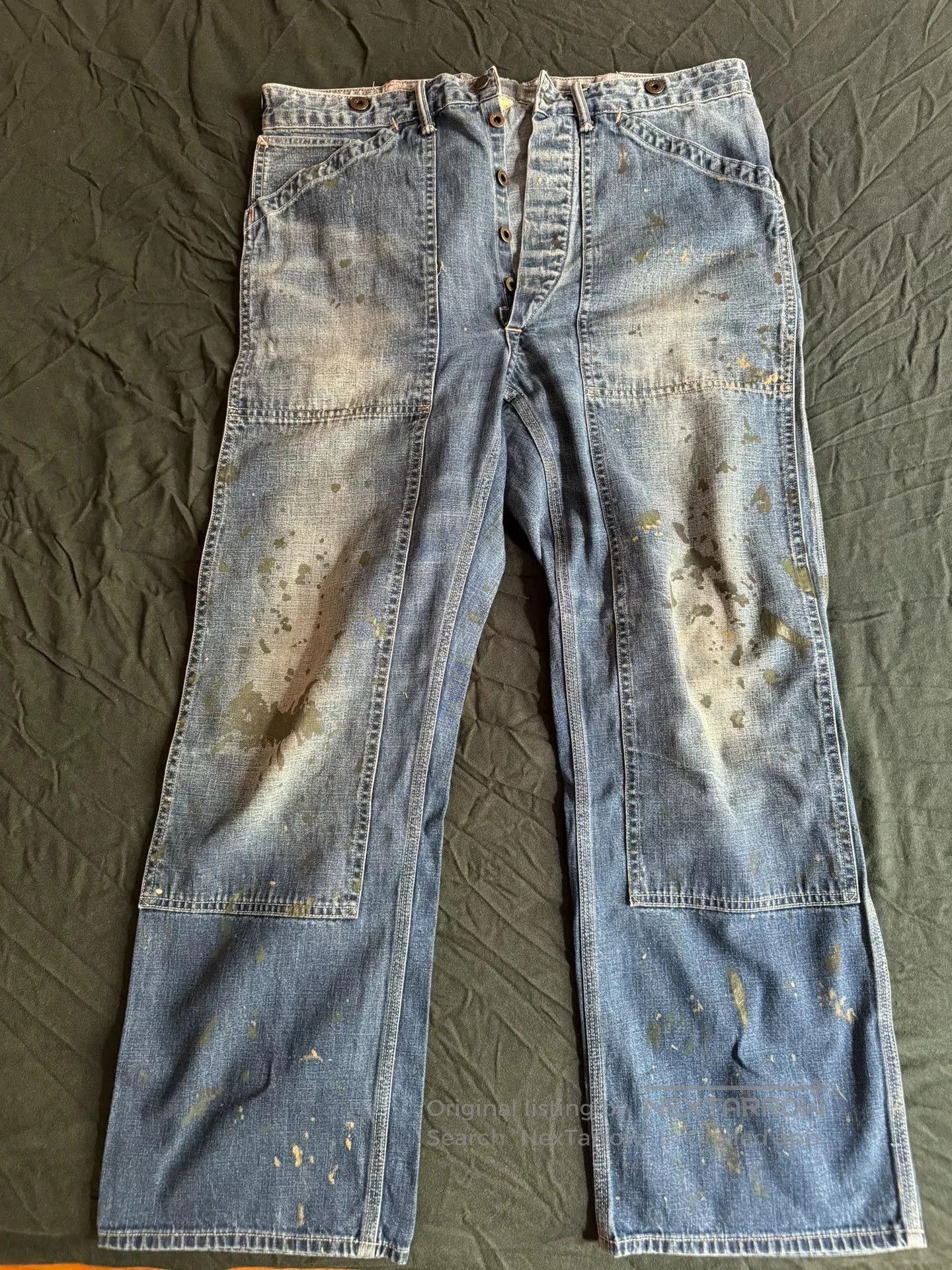 RRL Ralph Lauren RRL Distressed Denim Jeans with Paint Splatter. Size US 30 / EU 46 - 2 Thumbnail