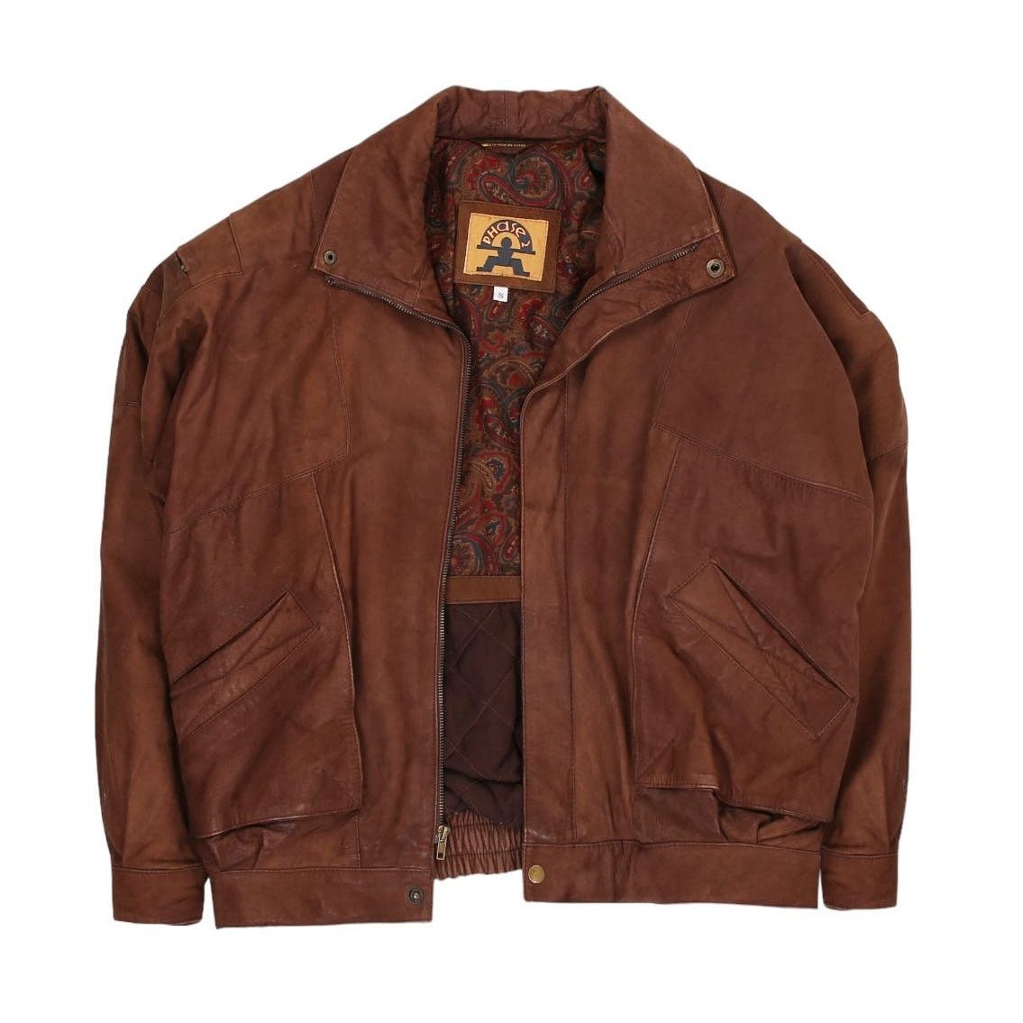 Image of Vintage 90's Brown Leather Heavyweight Jacket, Women's (Size Small)