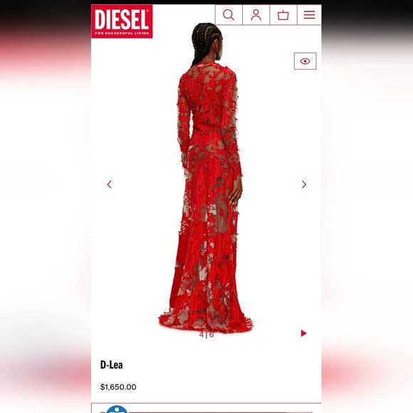 Diesel Diesel Summer '24 Runway D-Lea Dévoré Gown - NEW Size S / US 4 / IT 40 - 7 Thumbnail