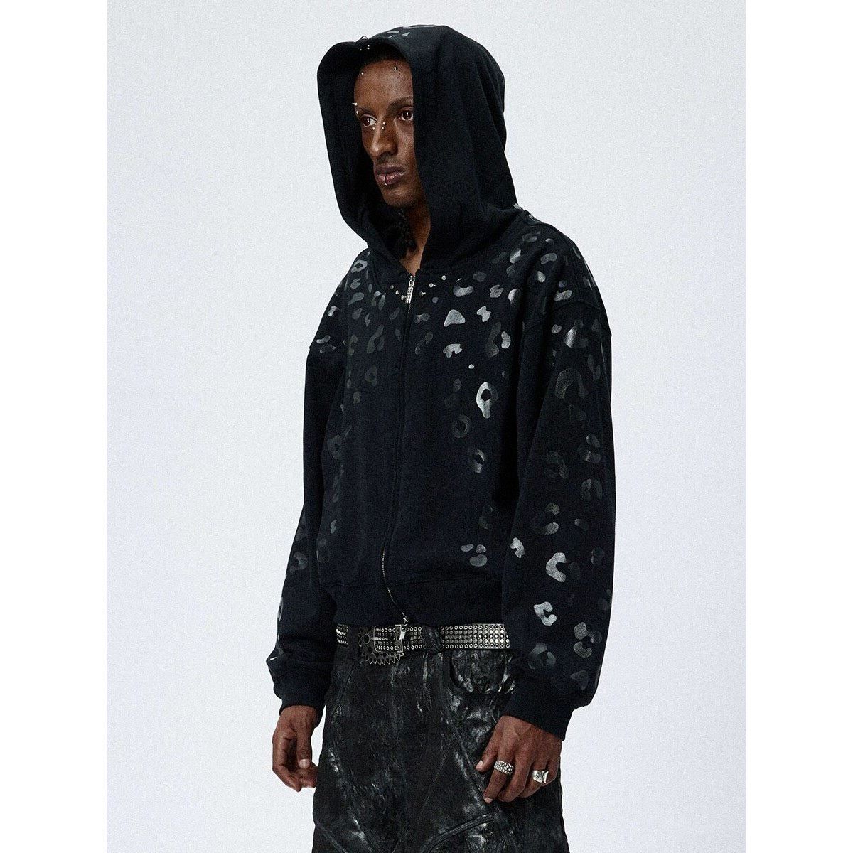 Japanese Brand Leopard Cheetah Print Zip Up Hoodie Jeremy Scott x Adidas Size US M / EU 48-50 / 2 - 1 Thumbnail