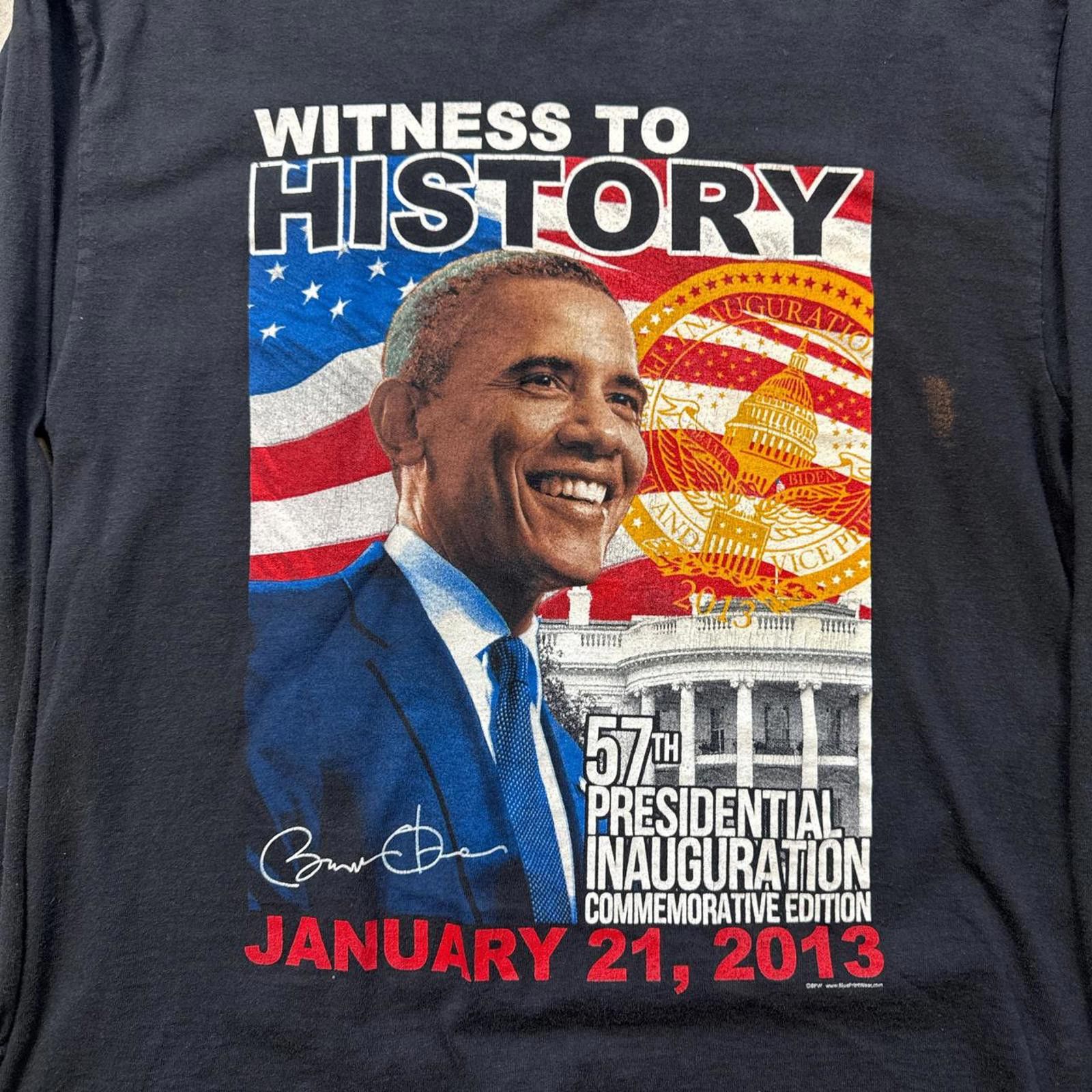 Other Obama 2013 "Witness To History" Black Long Sleeve T-Shirt Size US L / EU 52-54 / 3 - 3 Thumbnail