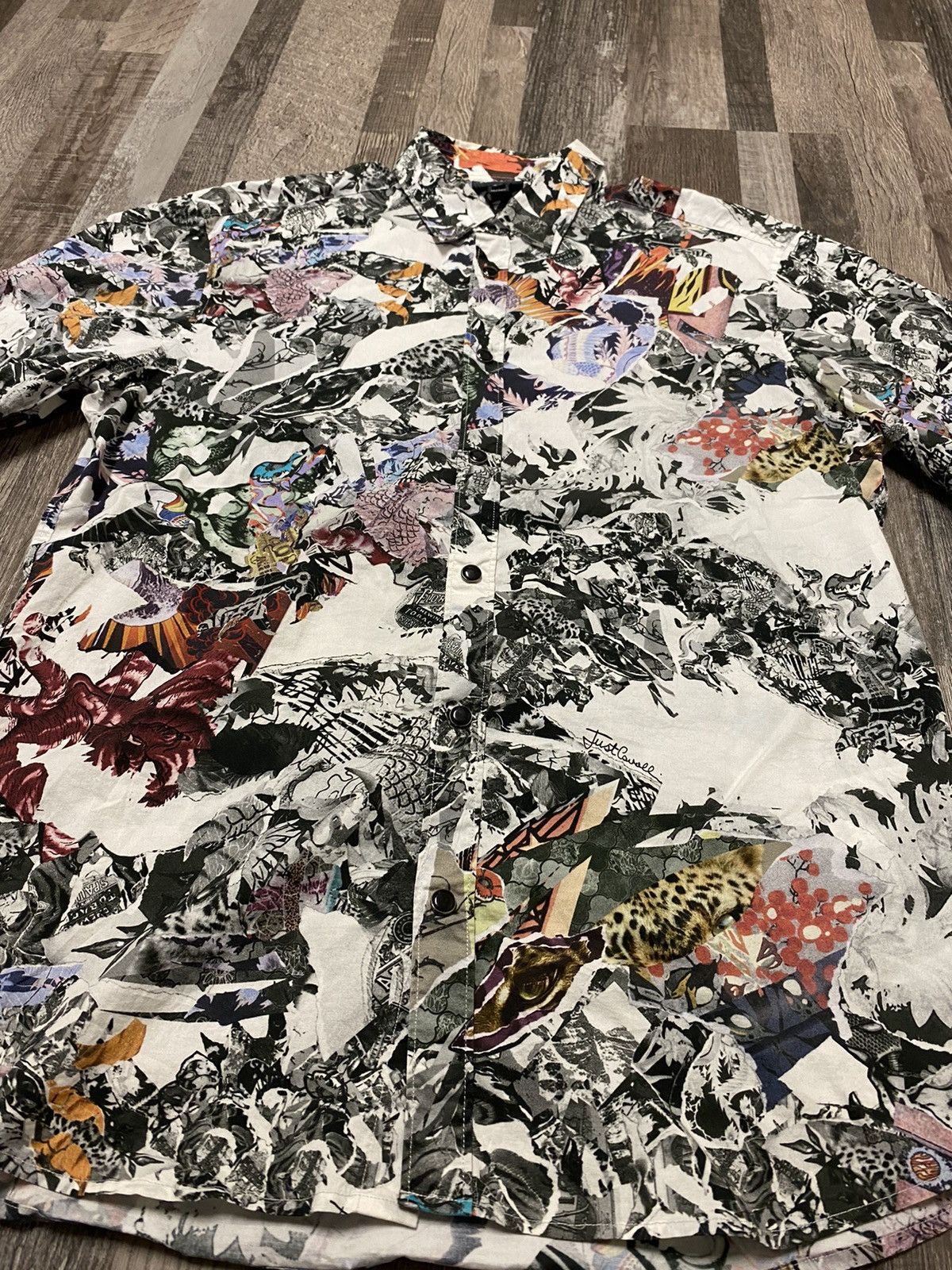 Just Cavalli Just Cavalli Button Up Short Sleeve Shirt All Over Print Size US M / EU 48-50 / 2 - 2 Thumbnail