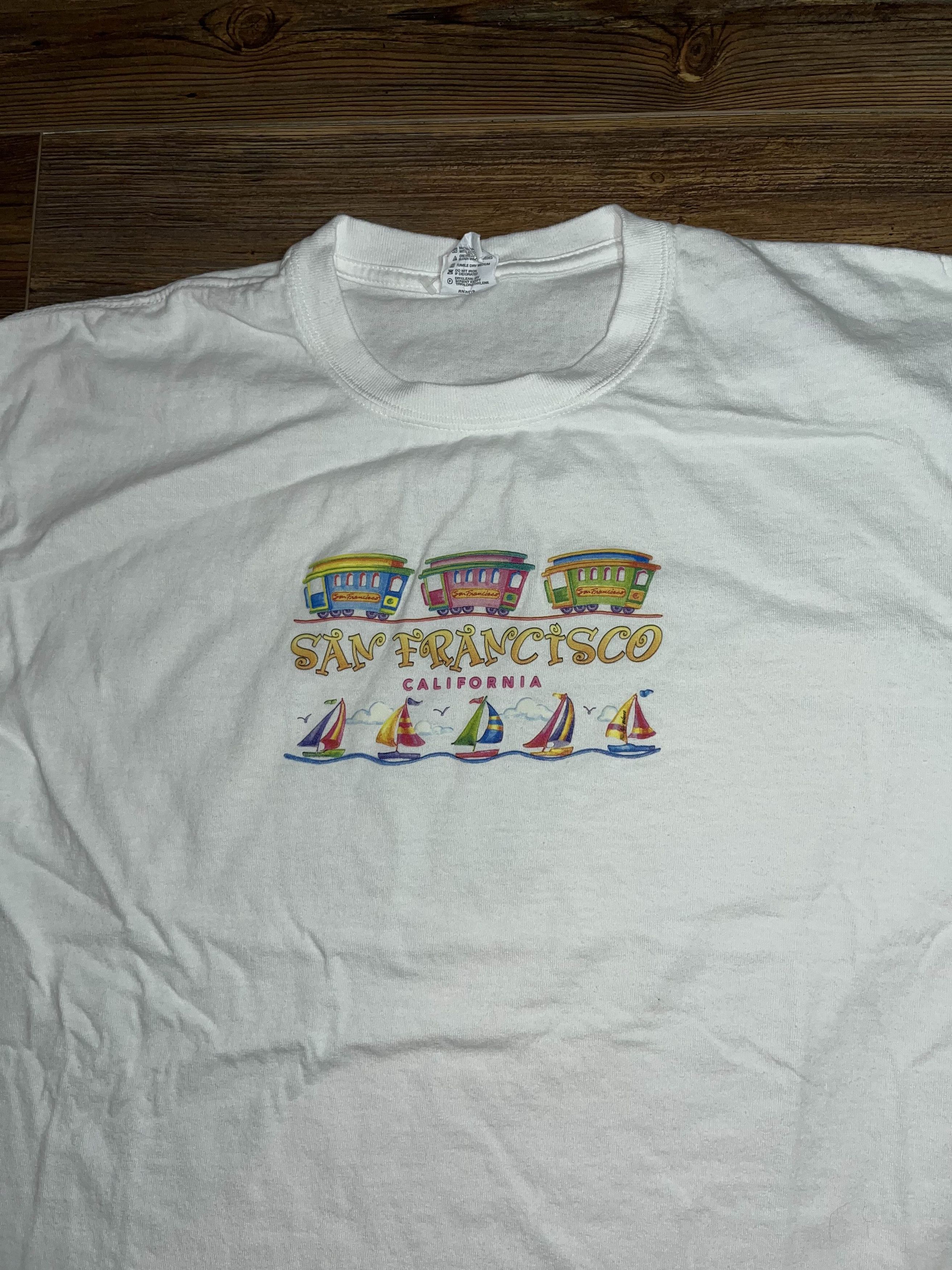 Anvil × California Republic × Vintage Y2K Deadstock San Francisco California Puff Print T-Shirt Size US XL / EU 56 / 4 - 1 Thumbnail