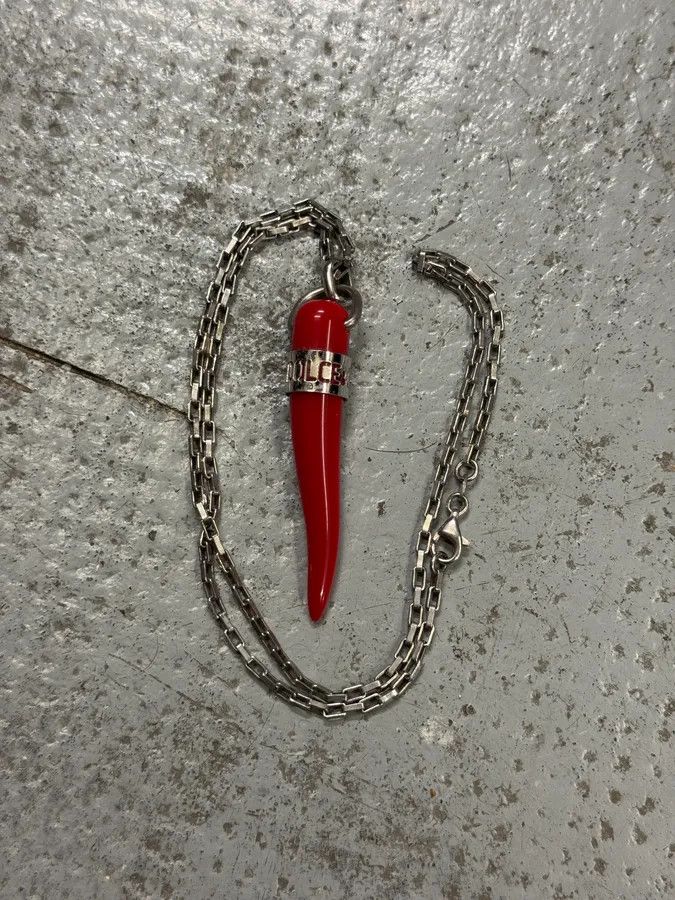 Dolce & Gabbana 2000s Dolce & Gabbana Red Tooth Necklace Size ONE SIZE - 2 Thumbnail