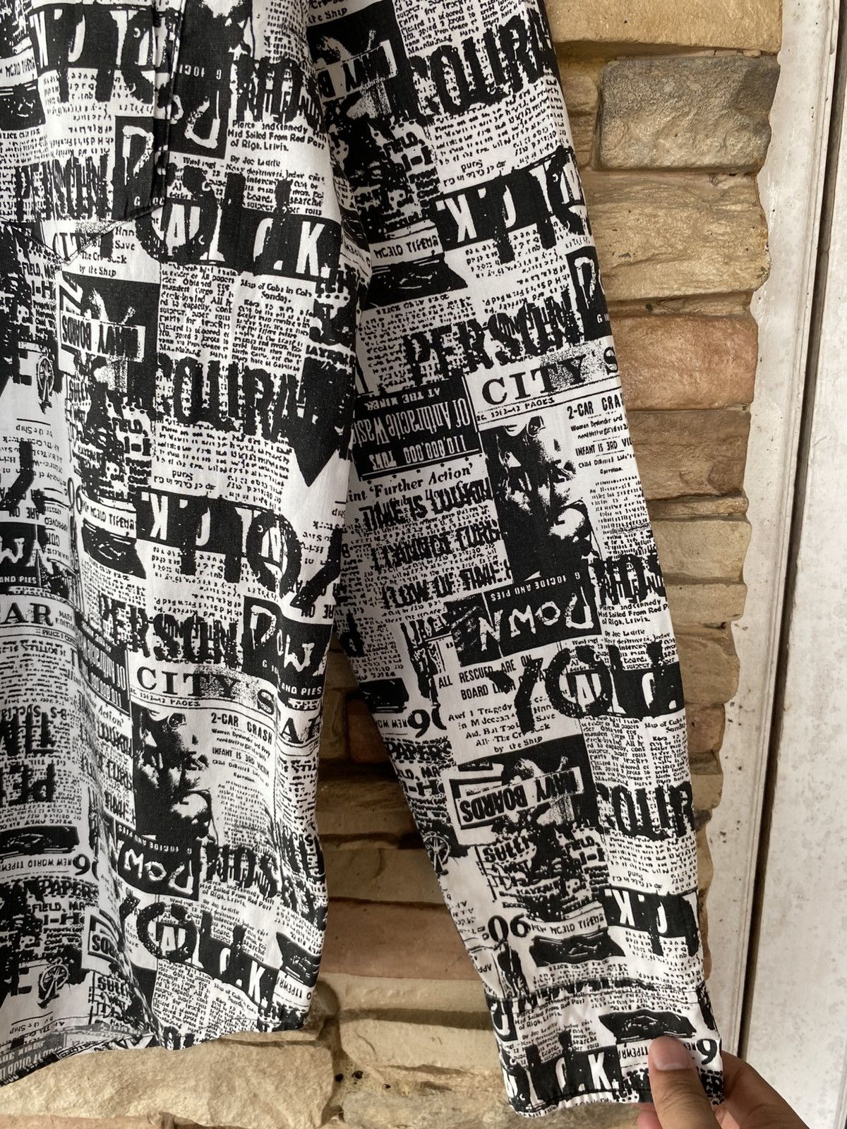 Vintage Vintage Seditionaries Punk Newspaper Sexy Print Button Up Shirt Long Sleeve Size US M / EU 48-50 / 2 - 3 Thumbnail