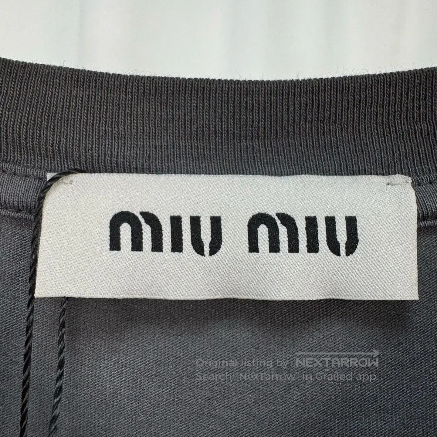 Miu Miu Miu Miu Gray Embroidered Letter Sleeveless Top. Size XS / US 0-2 / IT 36-38 - 5 Thumbnail