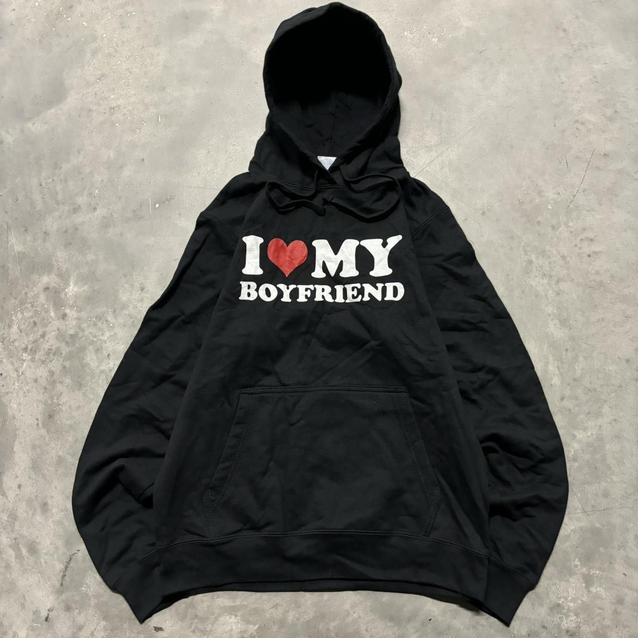 Japanese Brand × Vintage Crazy Vintage Y2K/2000s Grunge “I Love My Boyfriend” Cyber Scene Emo Hoodie! Size S / US 4 / IT 40 - 1 Thumbnail