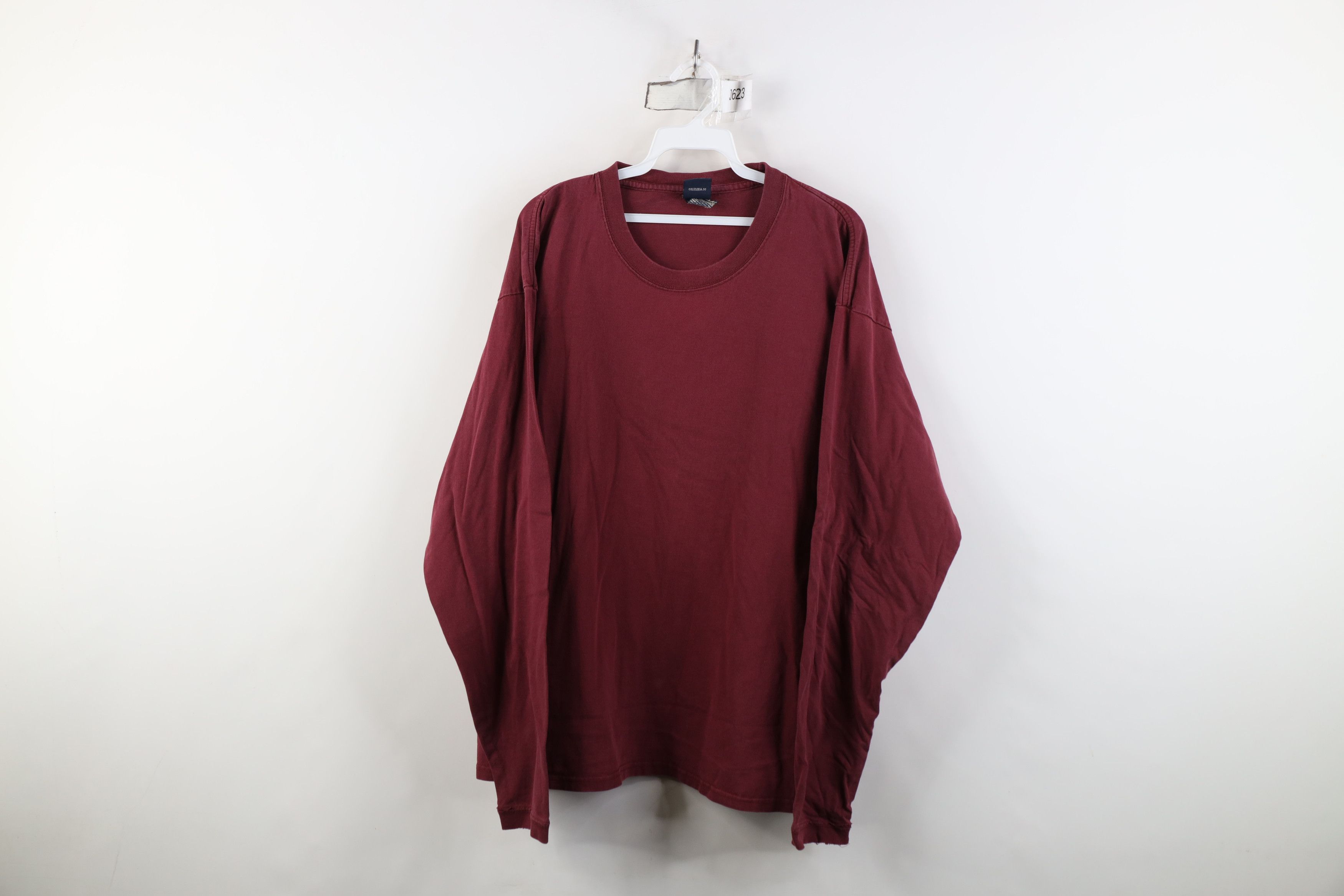 Vintage Vintage 90s Streetwear Blank Long Sleeve T-Shirt Red Cotton Size US XL / EU 56 / 4 - 1 Thumbnail